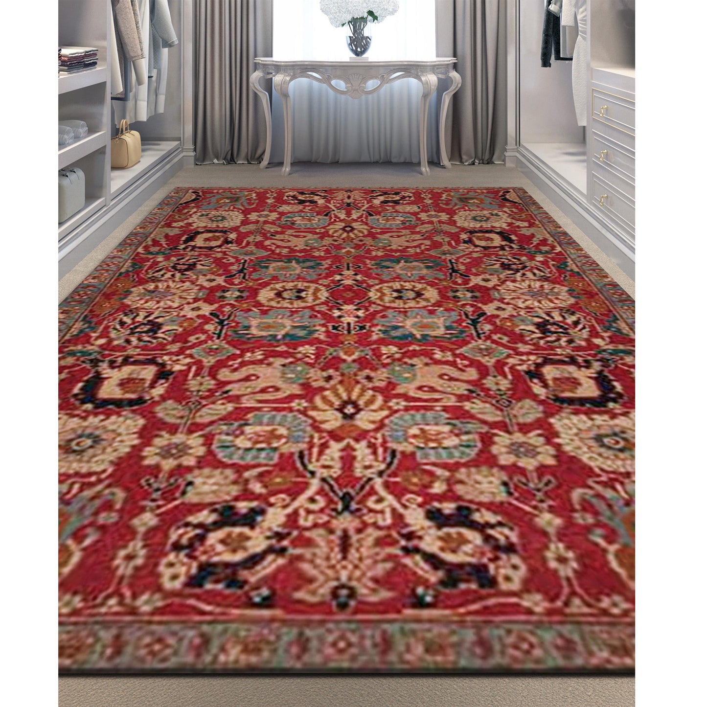 ANTIQUE SERAPI SERAP RED / LIGHT BLUE
