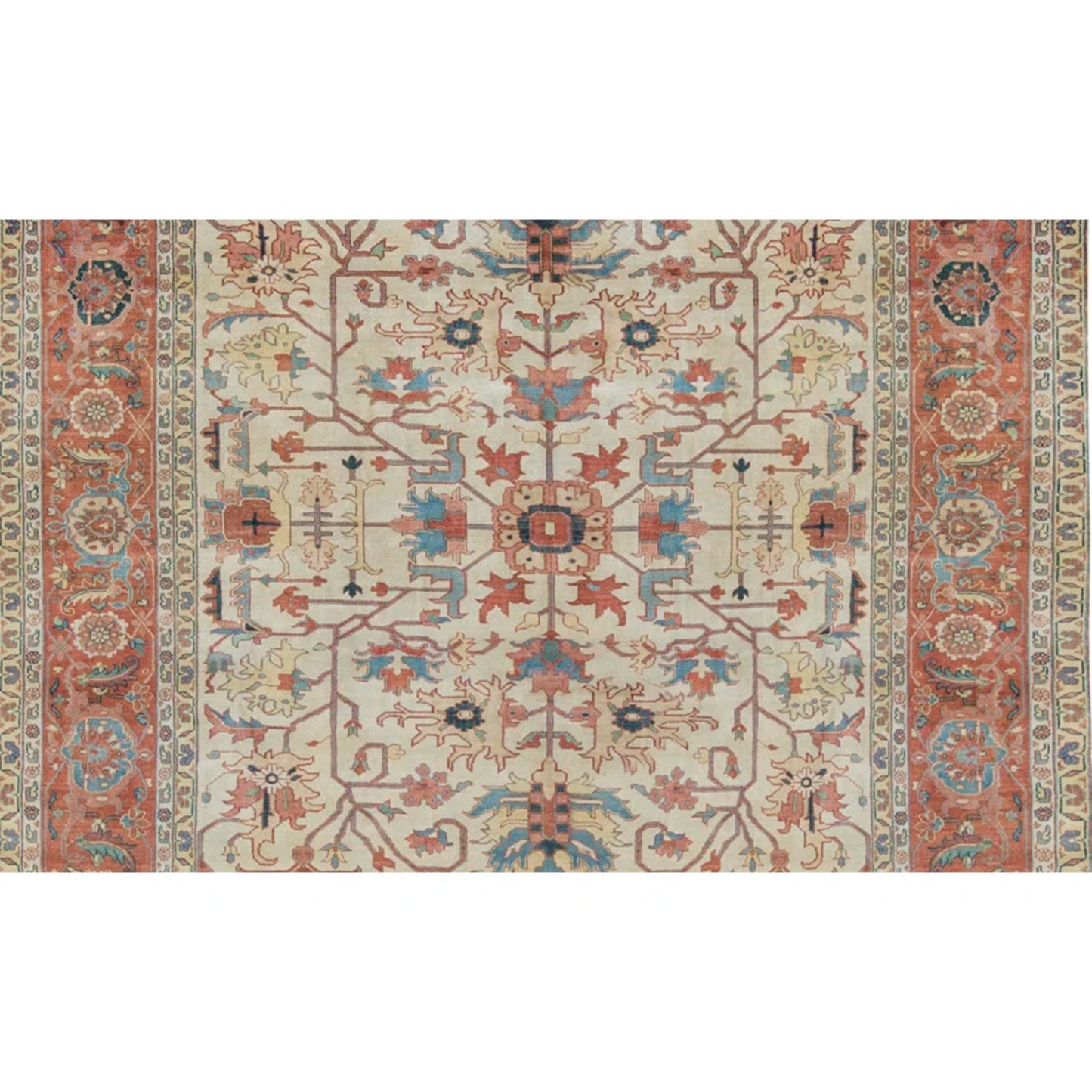 ANTIQUE SERAPI SJ-45 IVORY / RED 14' X 15'4"
