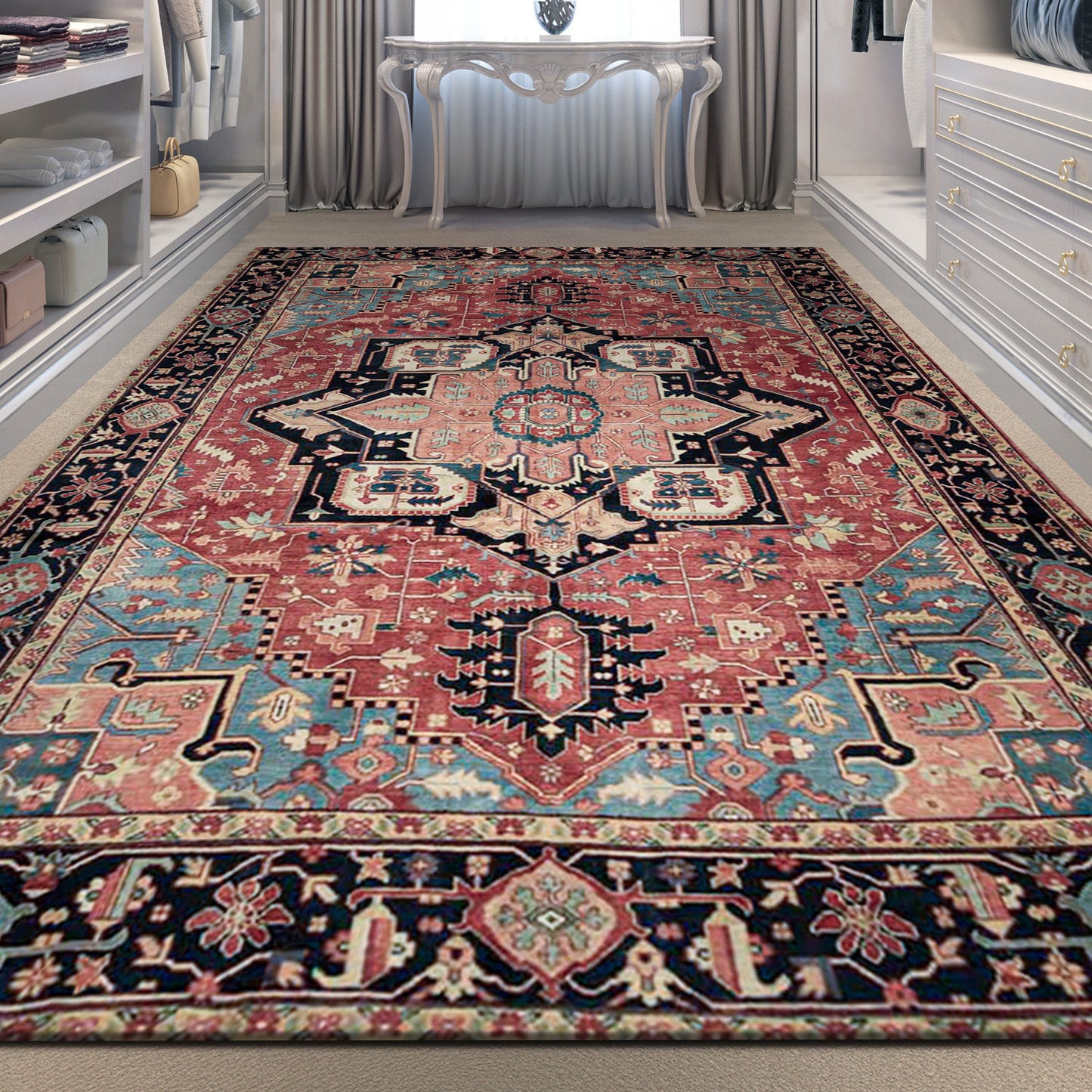 ANTIQUE SERAPI SJ-48 RED / BLUE