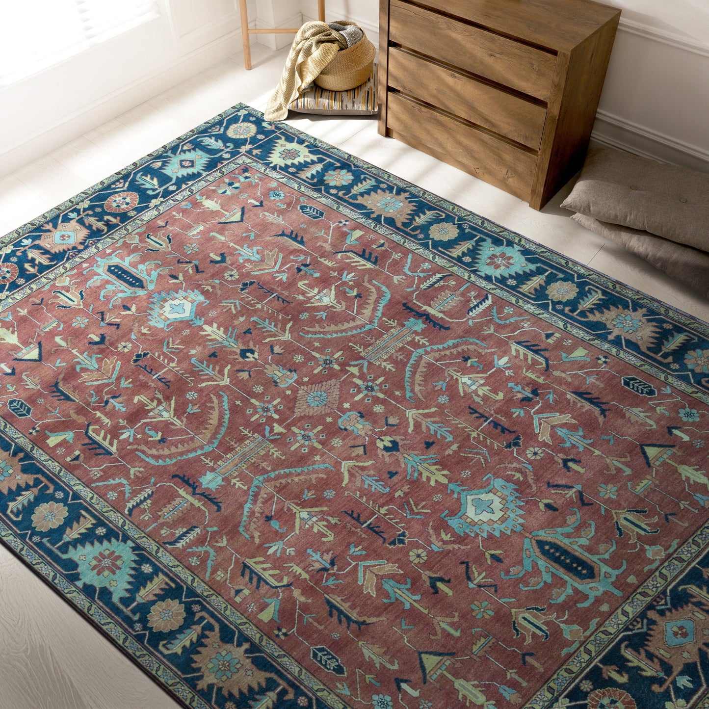 ANTIQUE SERAPI SJ54A RED / BLUE