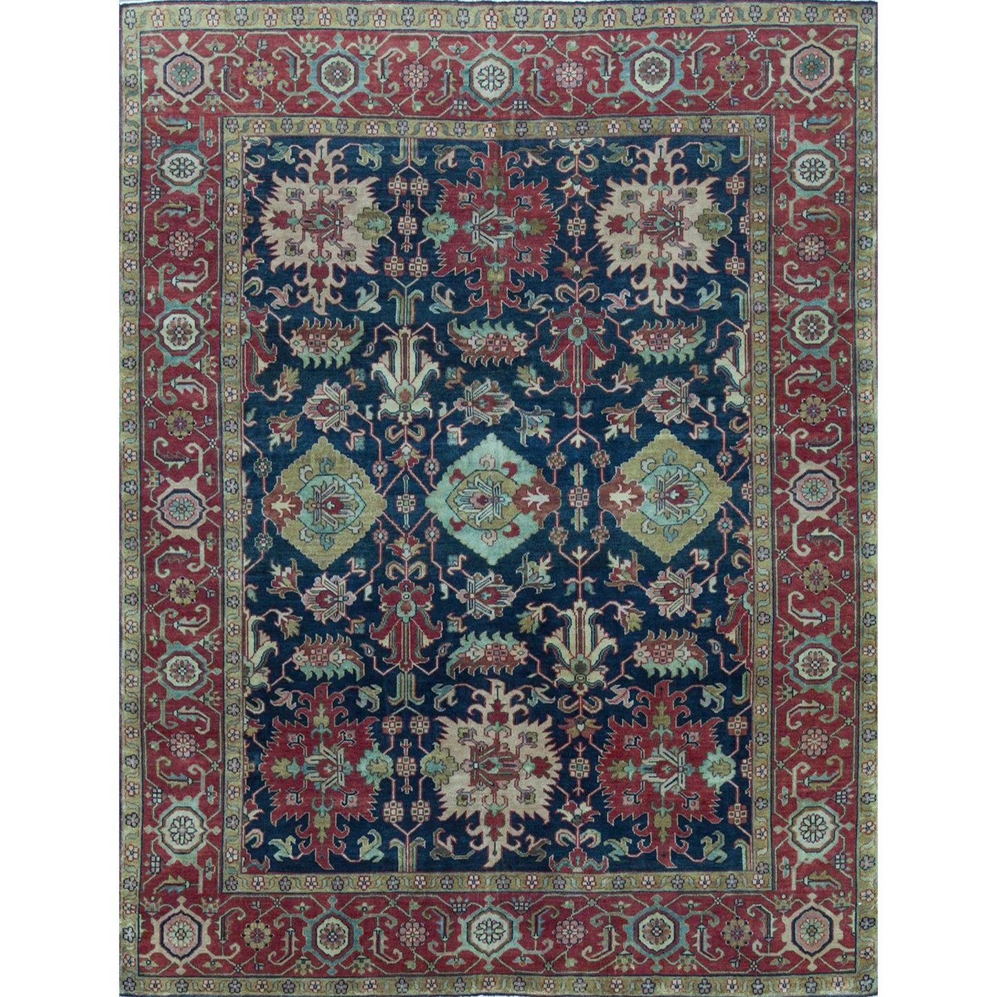 ANTIQUE SULTANABAD CACAU BLUE / RED