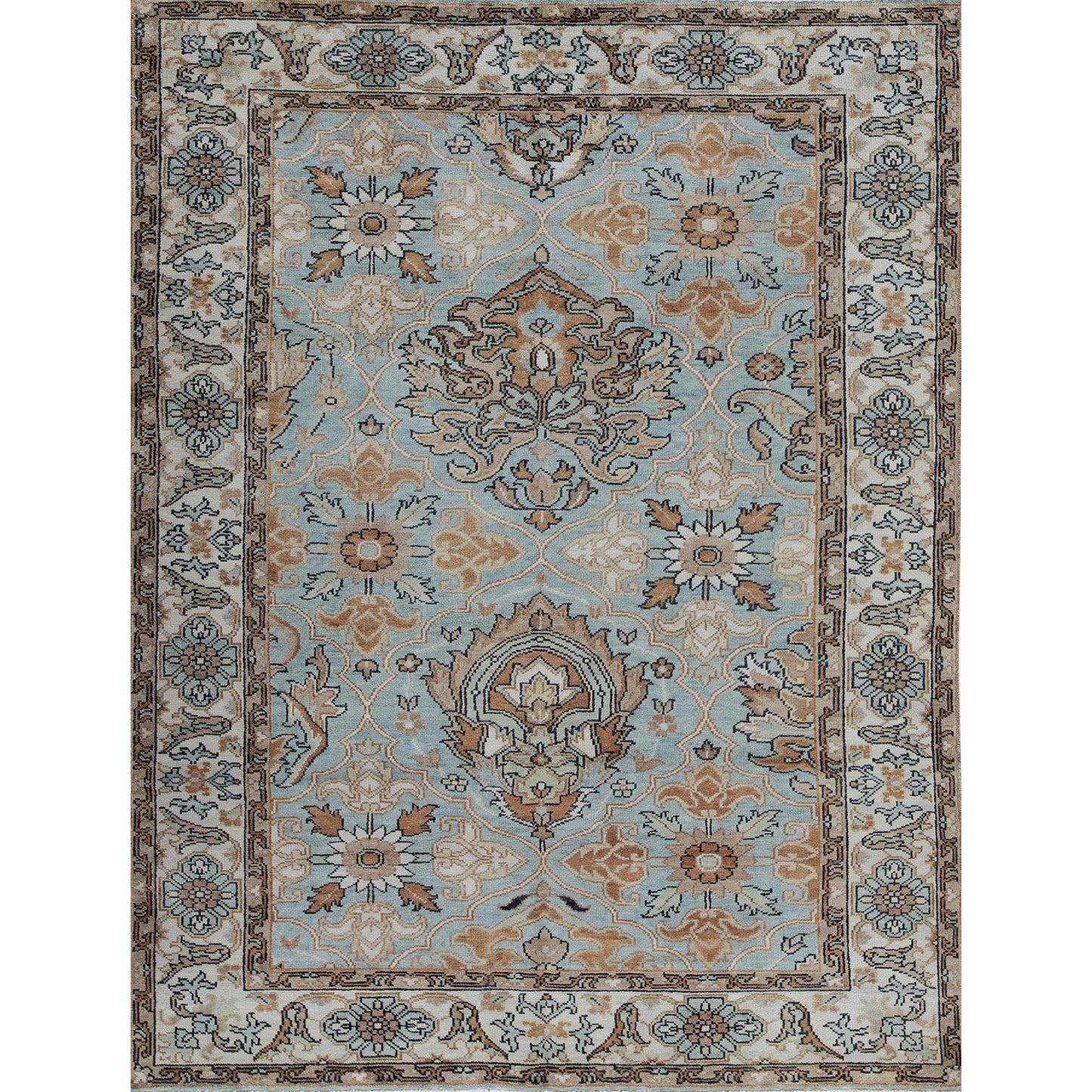 ANTIQUE SULTANABAD KIRMA BLUE / IVORY