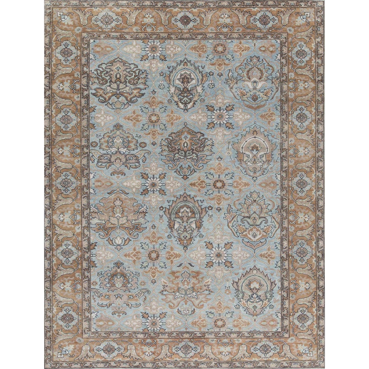 ANTIQUE SULTANABAD KIRMA LIGHT BLUE / RUST