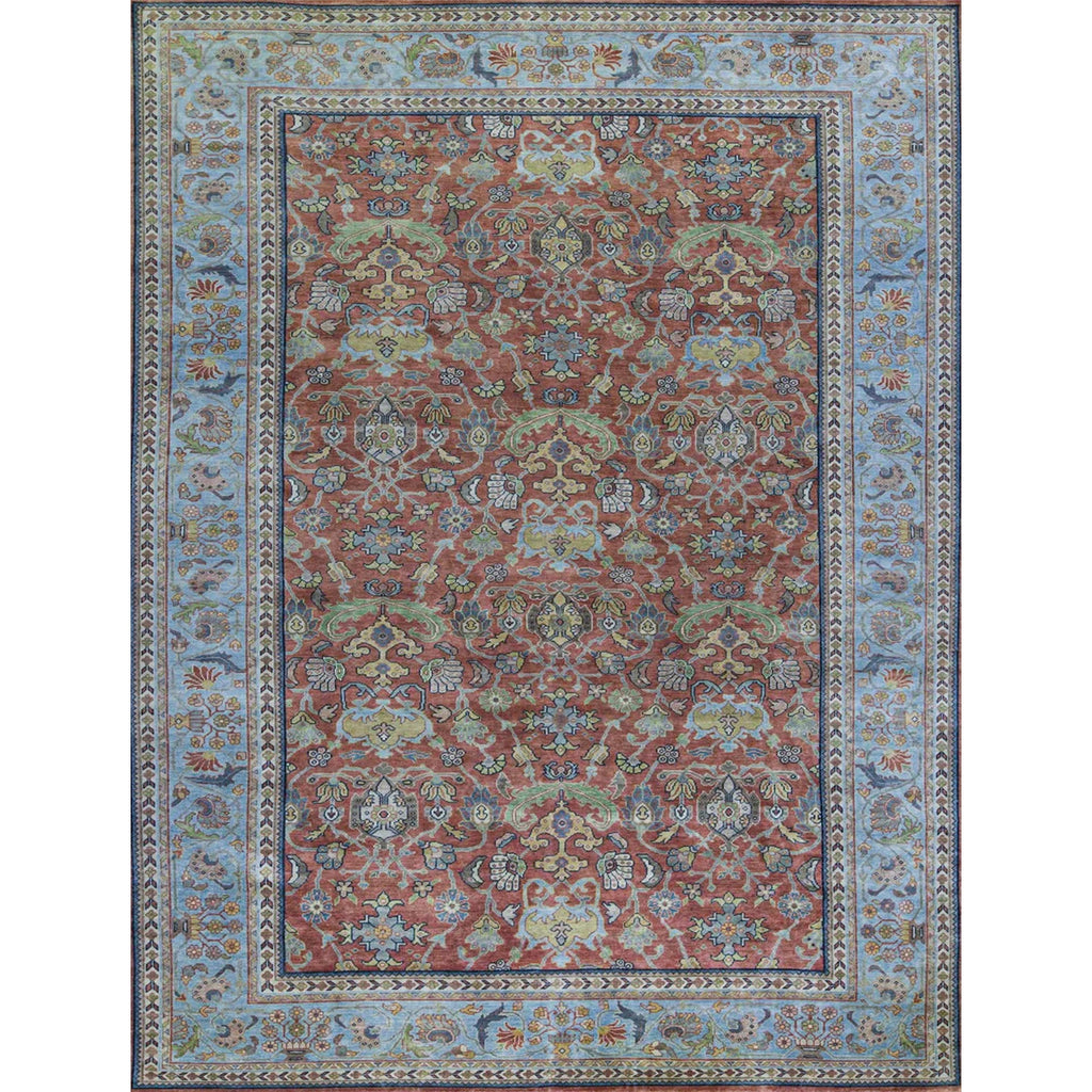ANTIQUE SULTANABAD MAH15 RUST / BLUE