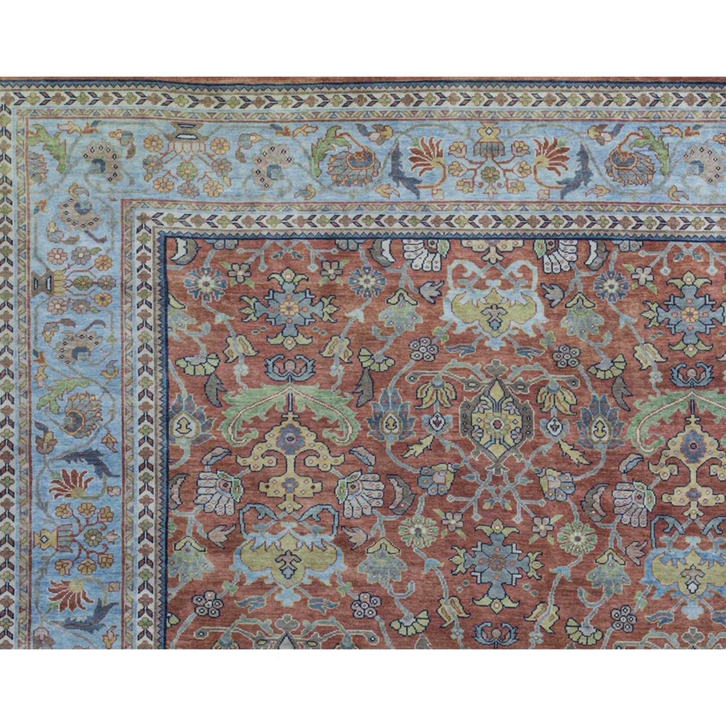ANTIQUE SULTANABAD MAH15 RUST / BLUE