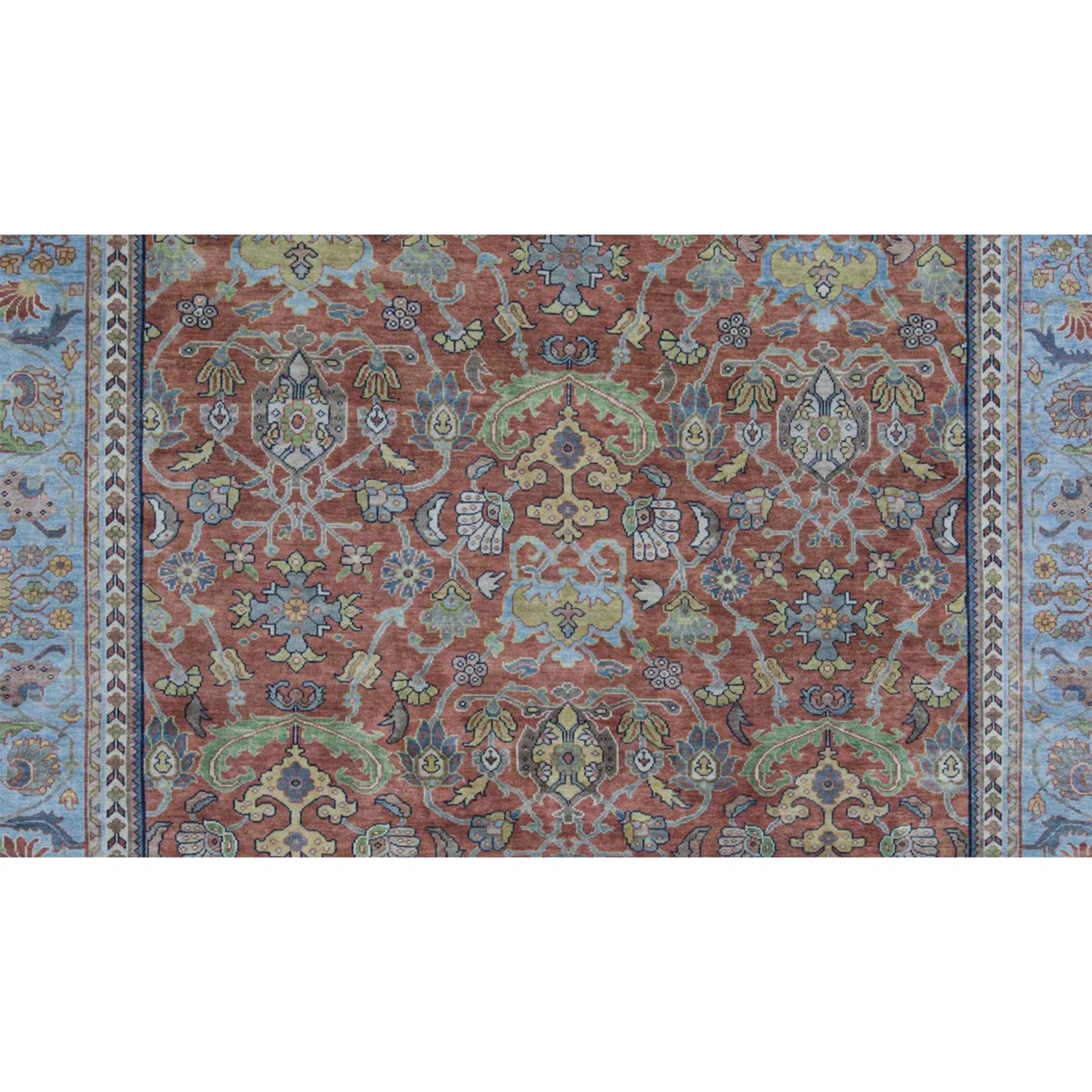 ANTIQUE SULTANABAD MAH15 RUST / BLUE