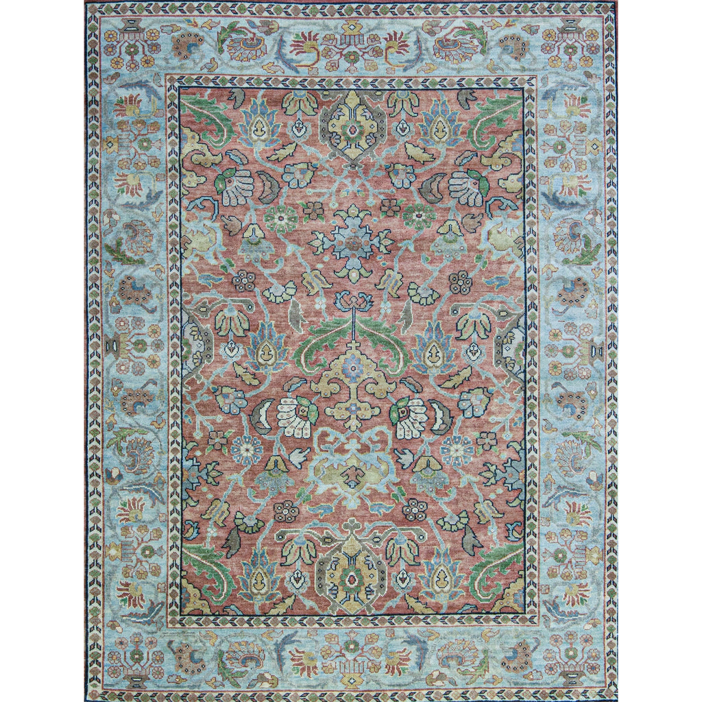 ANTIQUE SULTANABAD MAH15 RUST / LIGHT BLUE