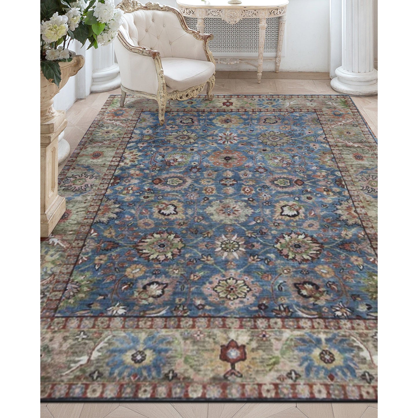 ANTIQUE SULTANABAD MAH20 BLUE / BEIGE