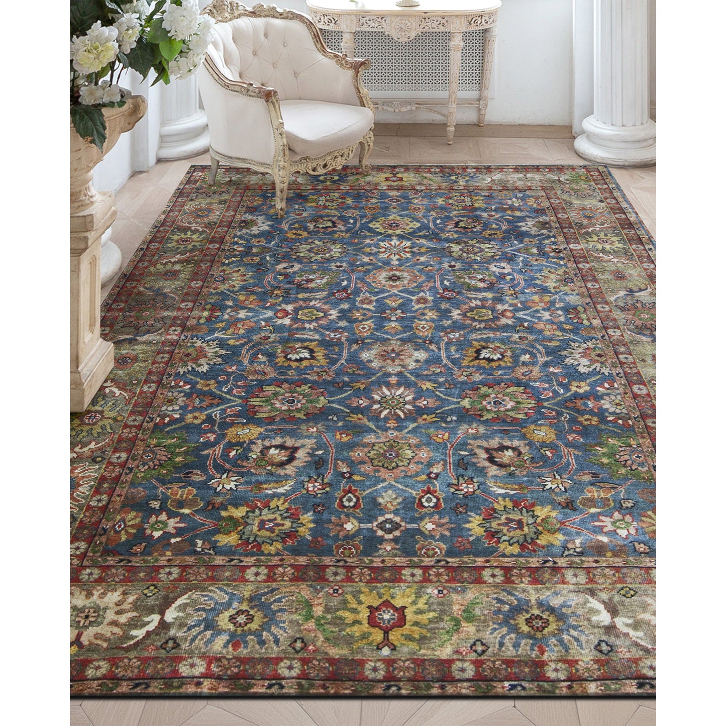 ANTIQUE SULTANABAD MAH20 BLUE / BROWN
