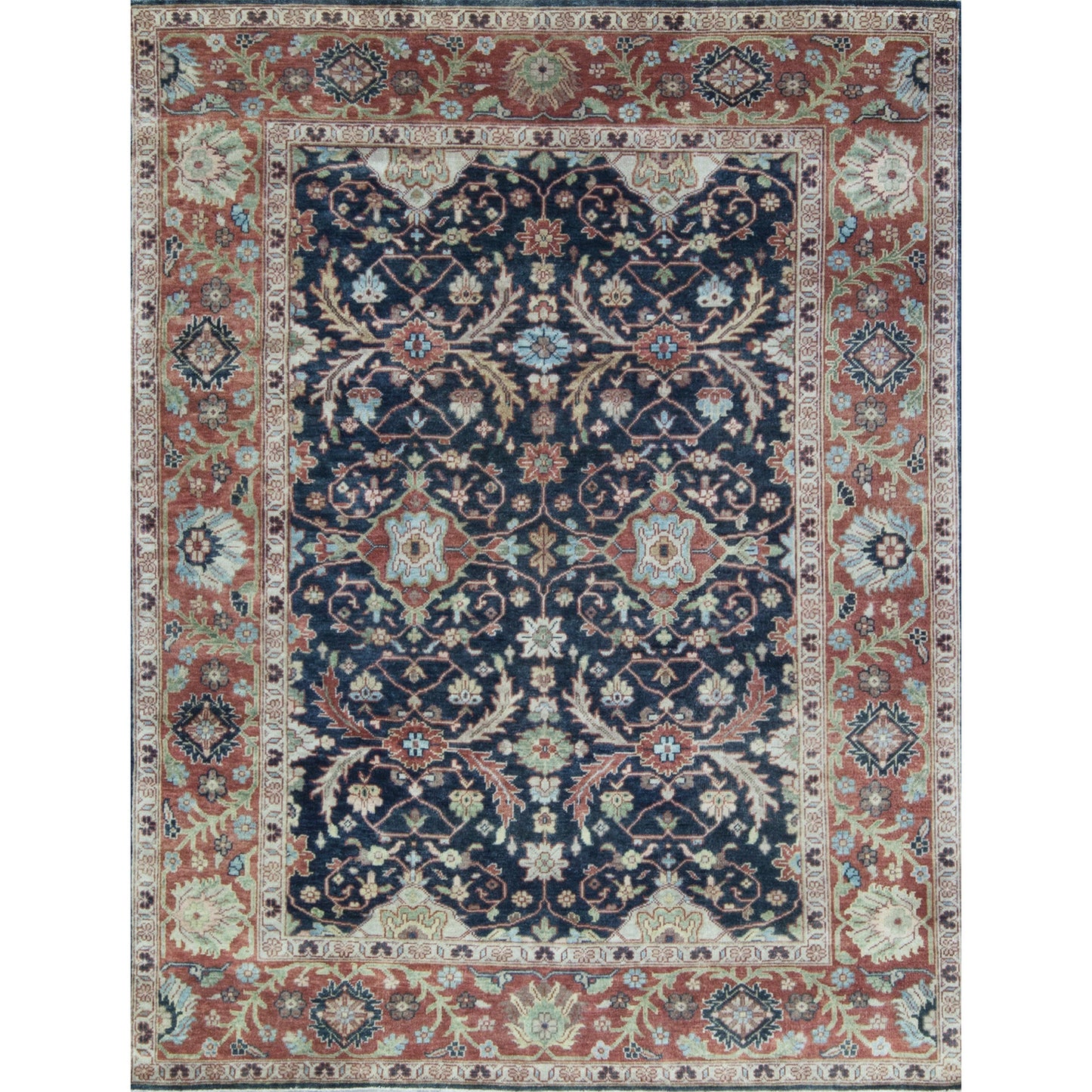 ANTIQUE SULTANABAD MAH23 BLUE / RUST