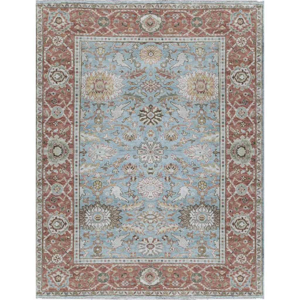 ANTIQUE SULTANABAD MAH25 LIGHT BLUE / RUST