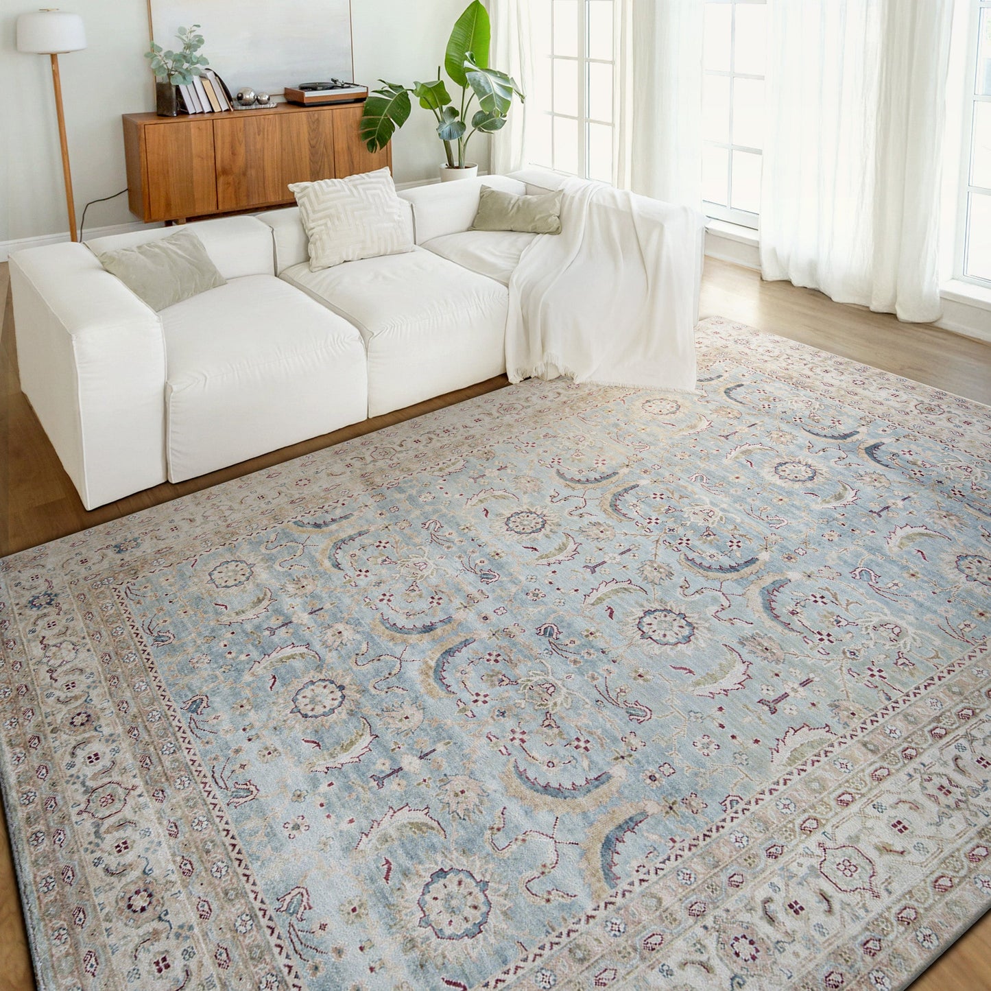 ANTIQUE SULTANABAD MAH26 BLUE / IVORY
