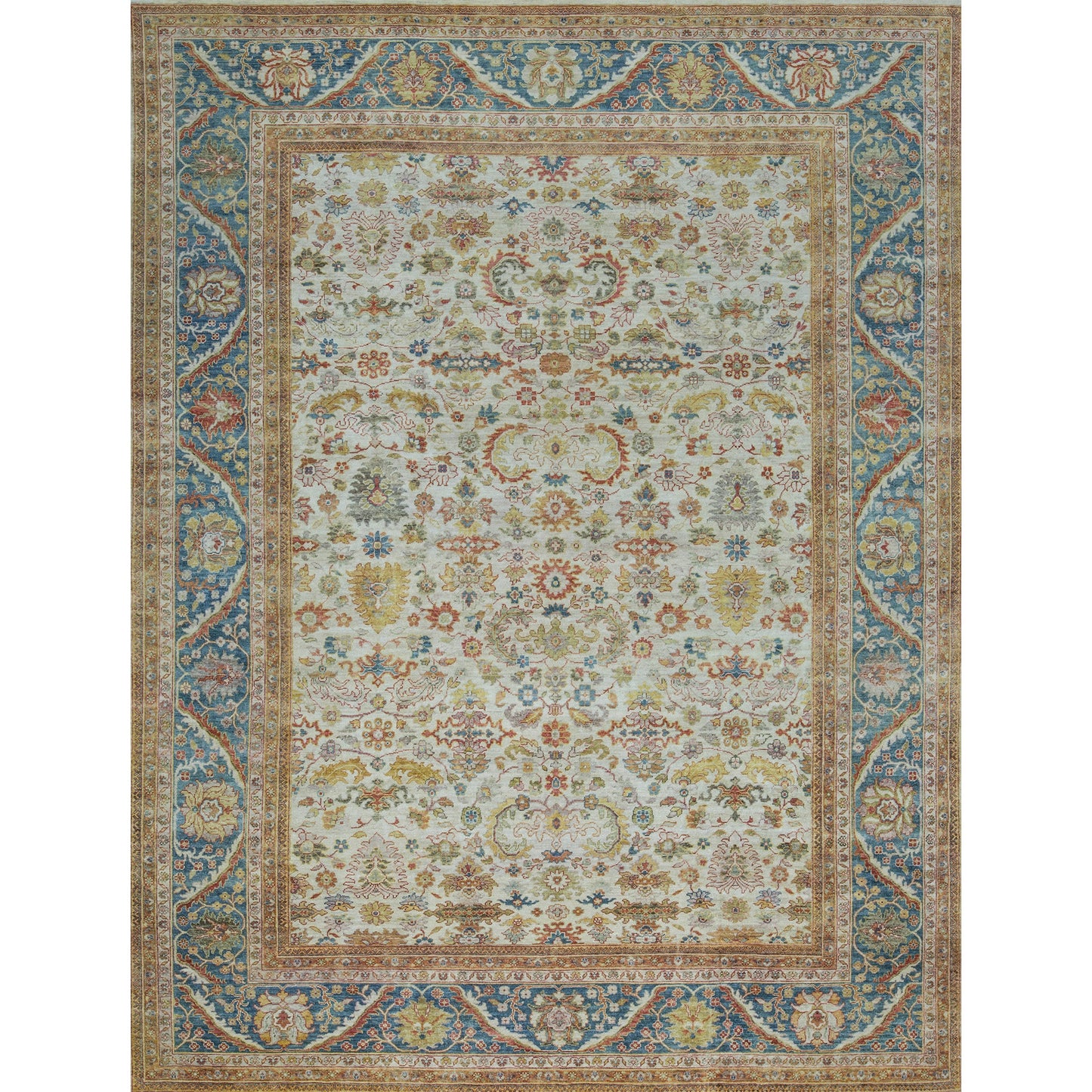 ANTIQUE SULTANABAD MAH35 IVORY / LIGHT GREEN