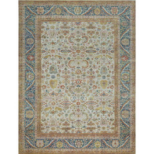 ANTIQUE SULTANABAD MAH35 IVORY / LIGHT GREEN