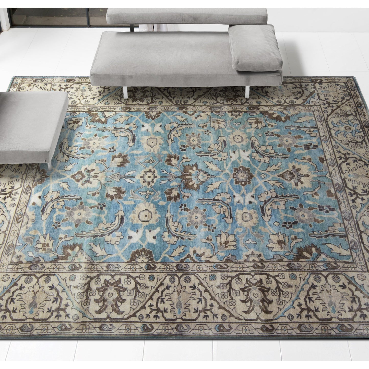 ANTIQUE SULTANABAD SUL34 BLUE / BEIGE