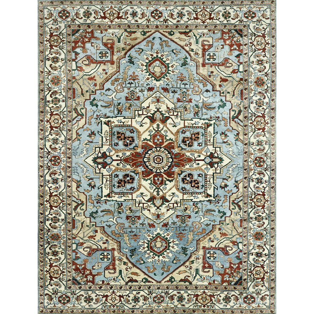 BAKSHAHESH II BK013 LIGHT BLUE / IVORY