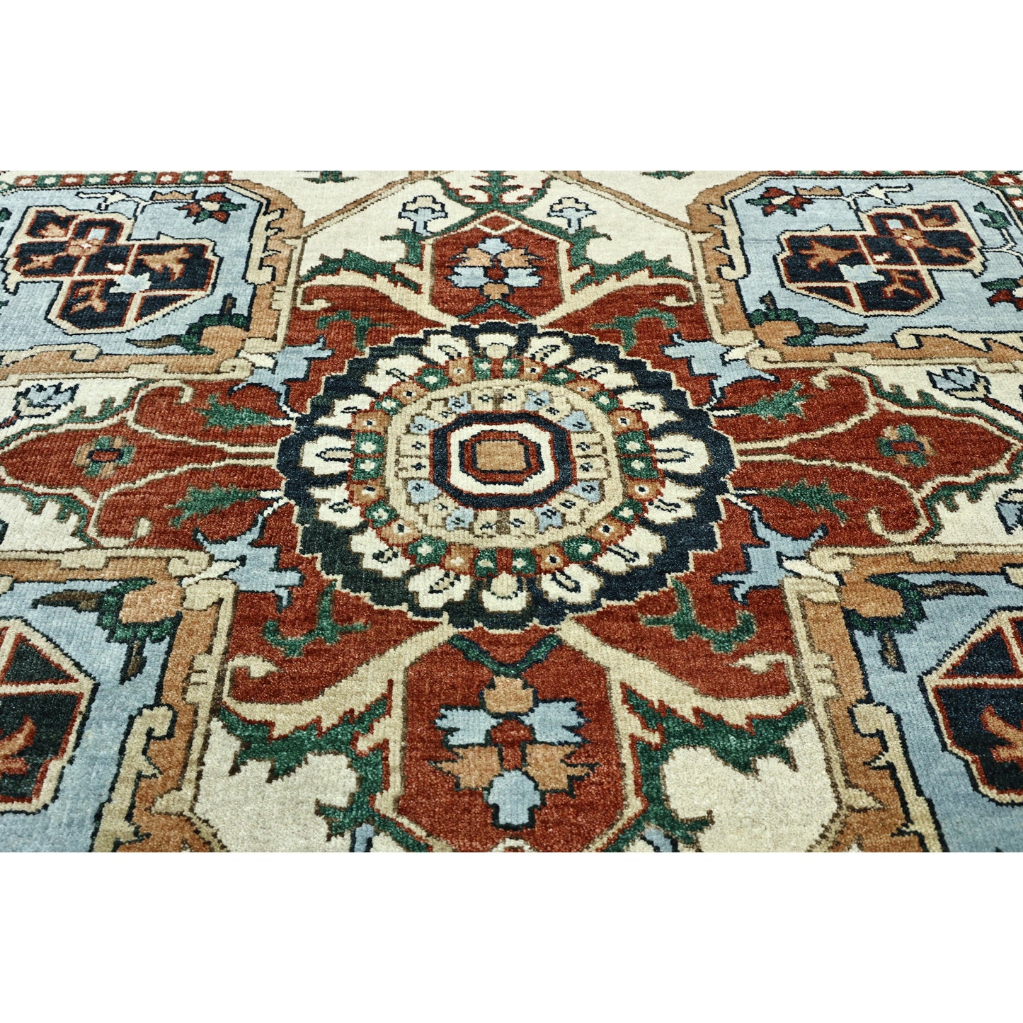 BAKSHAHESH II BK013 LIGHT BLUE / IVORY