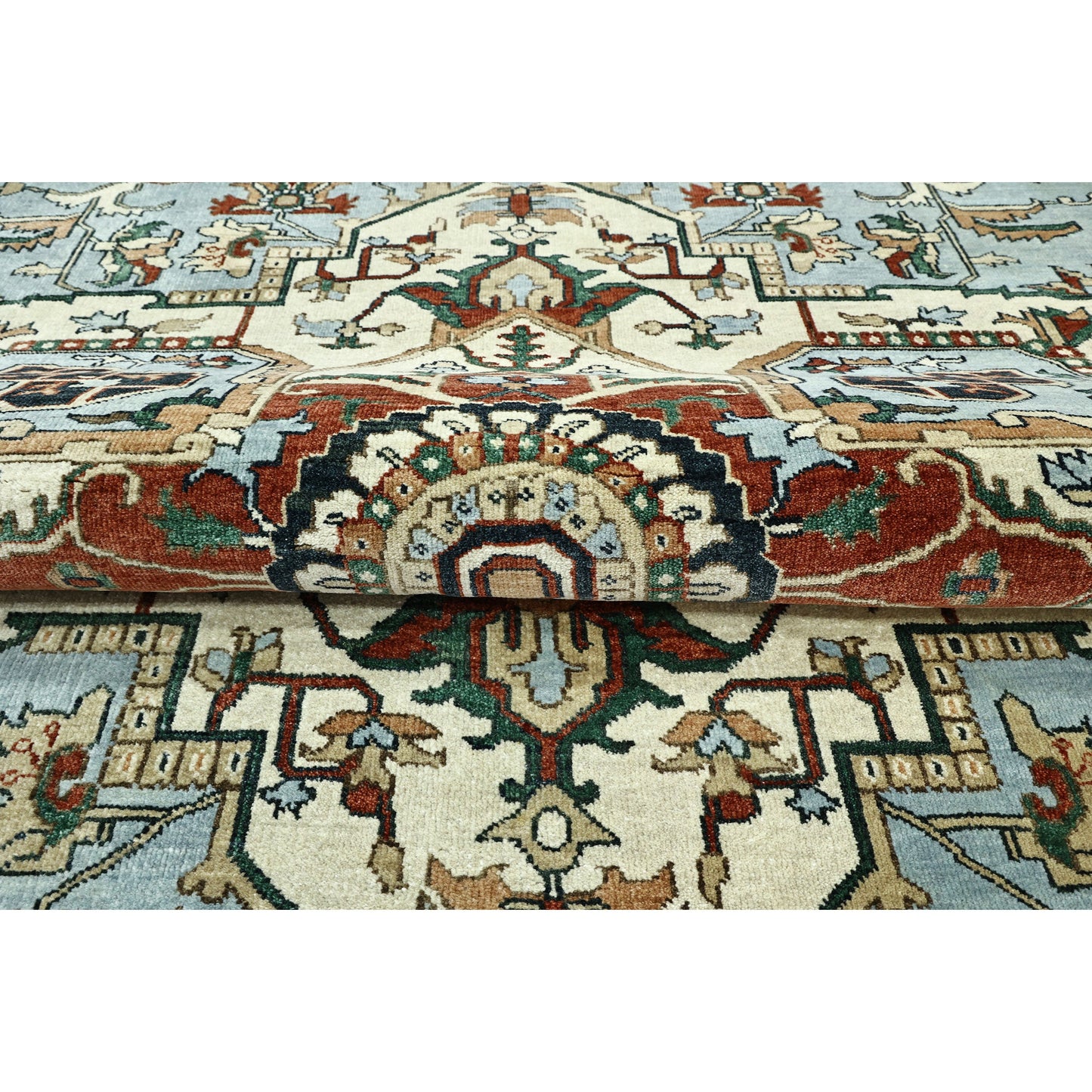 BAKSHAHESH II BK013 LIGHT BLUE / IVORY