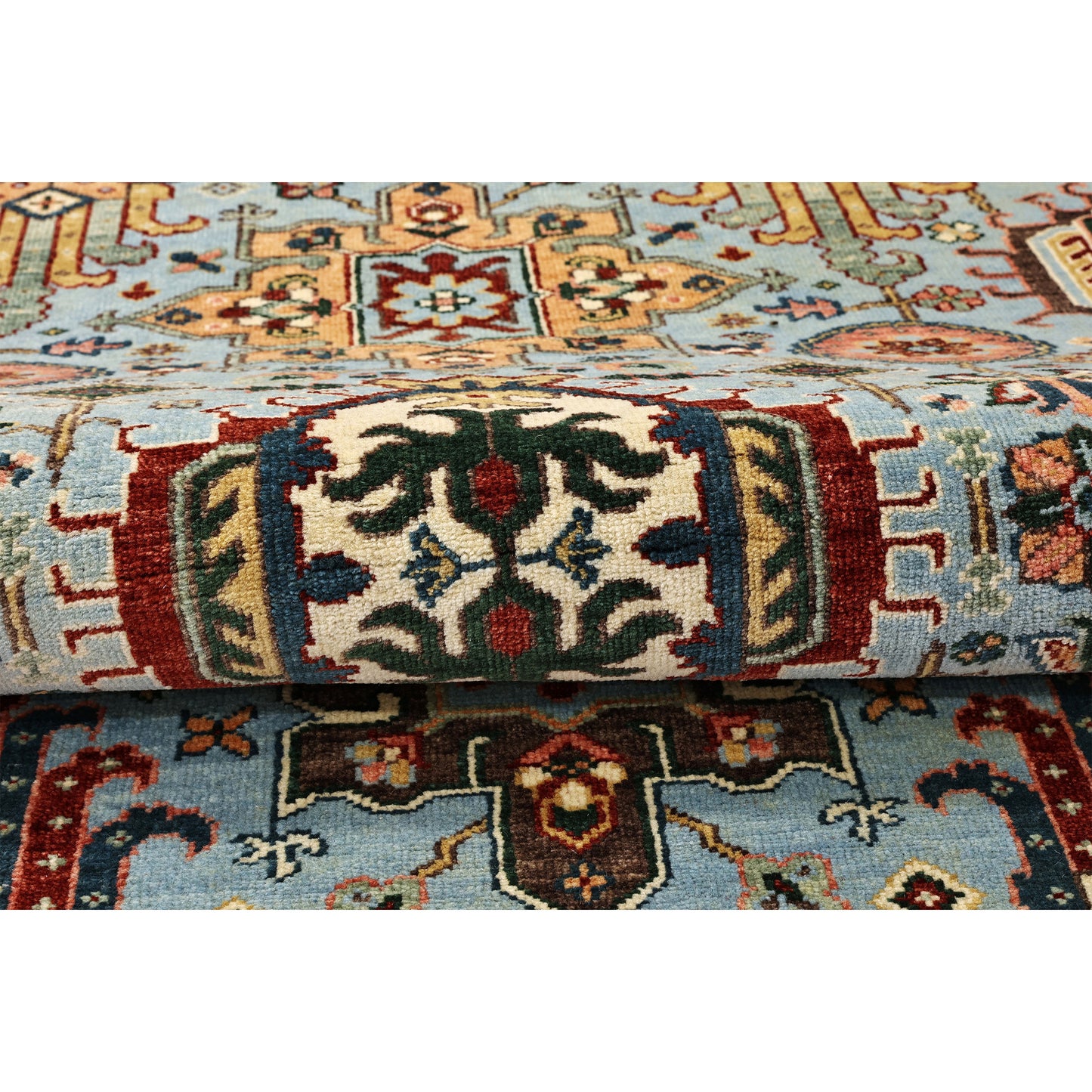 BAKSHAHESH II BK056 LIGHT BLUE / RUST