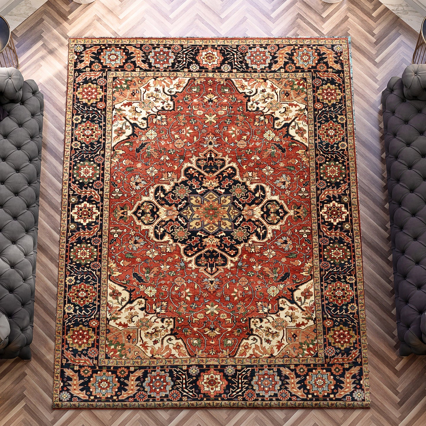 BAKSHAHESH II BK085 RED / BLUE