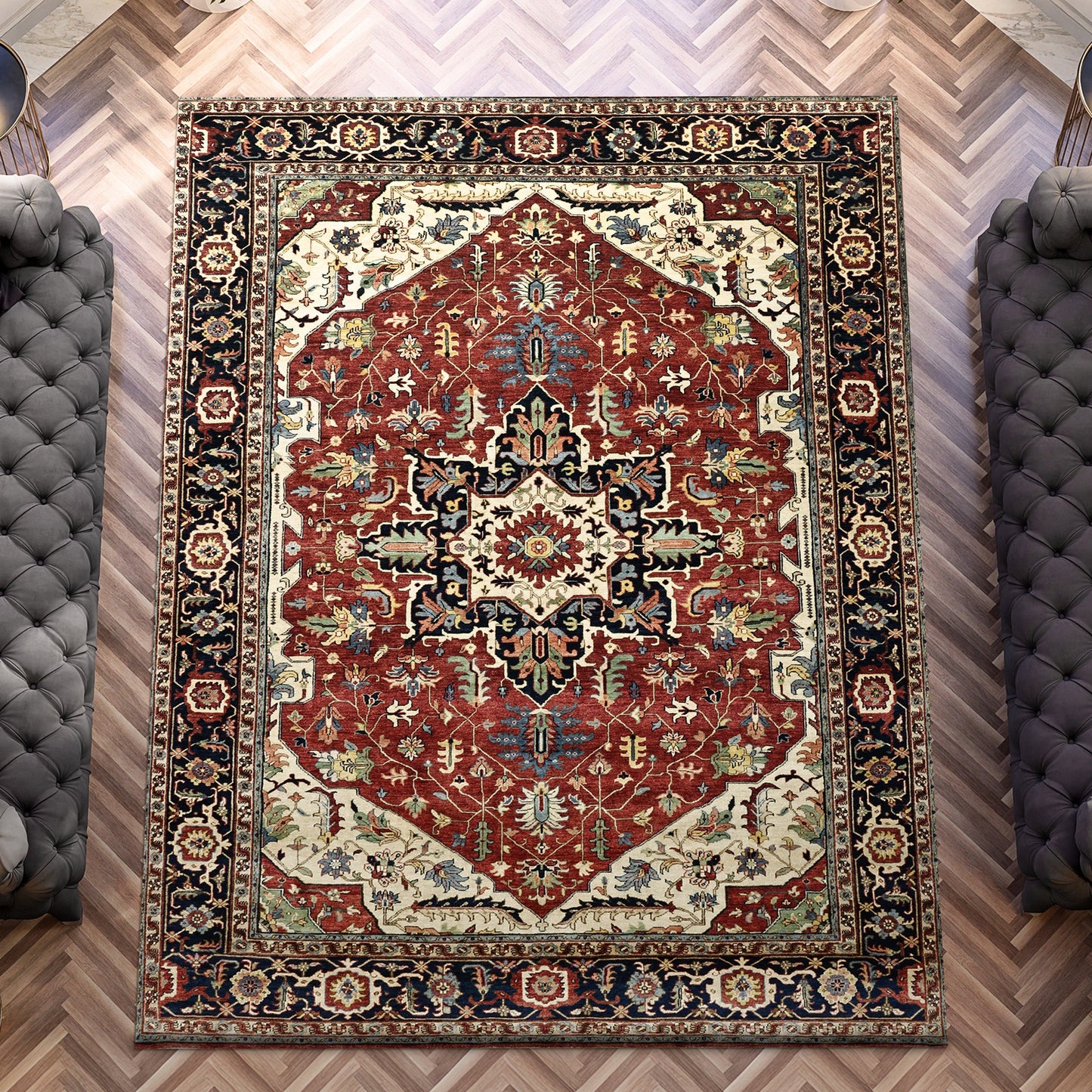 BAKSHAHESH II BK093 RED / BLUE