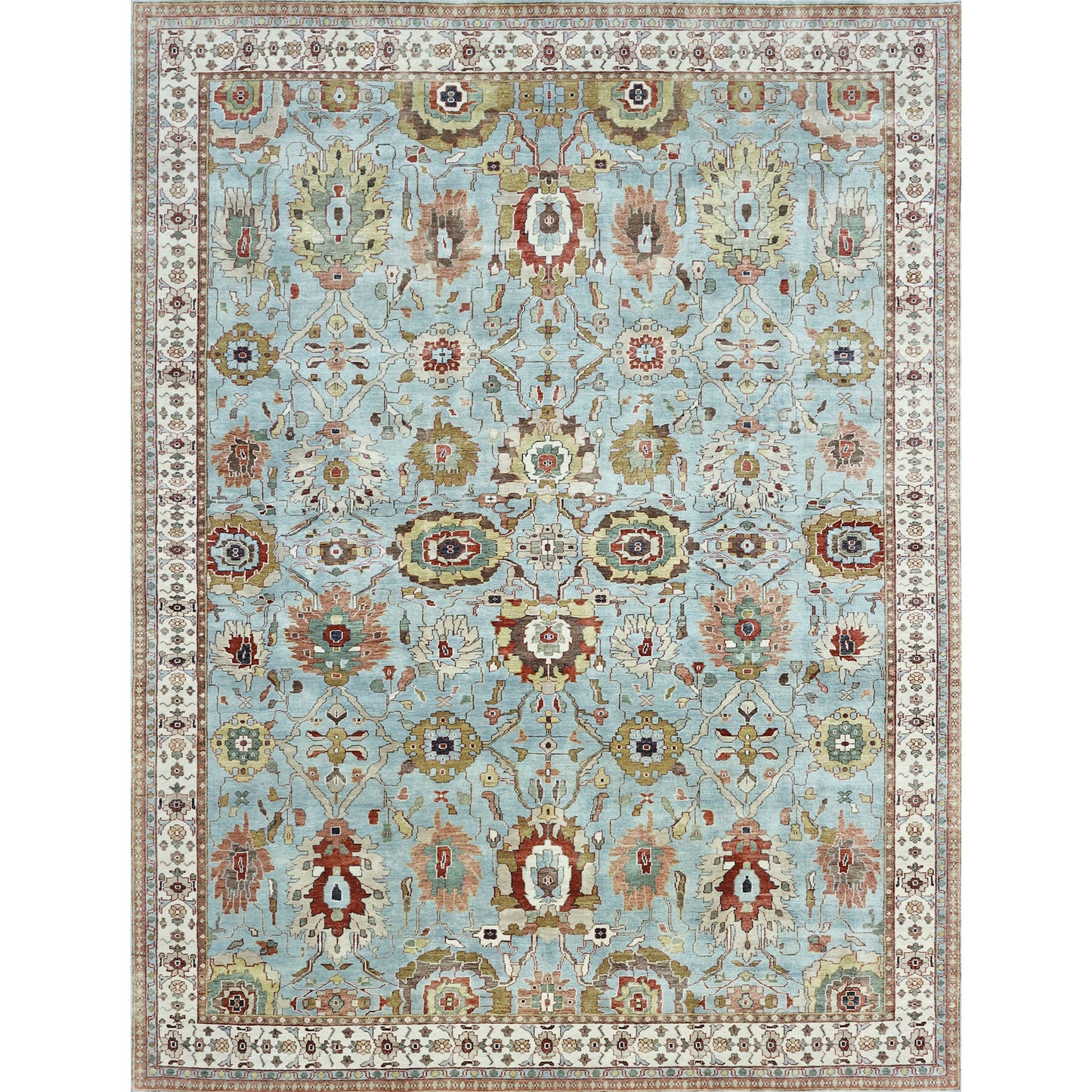 BAKSHAHESH II BKT17 LIGHT BLUE / IVORY