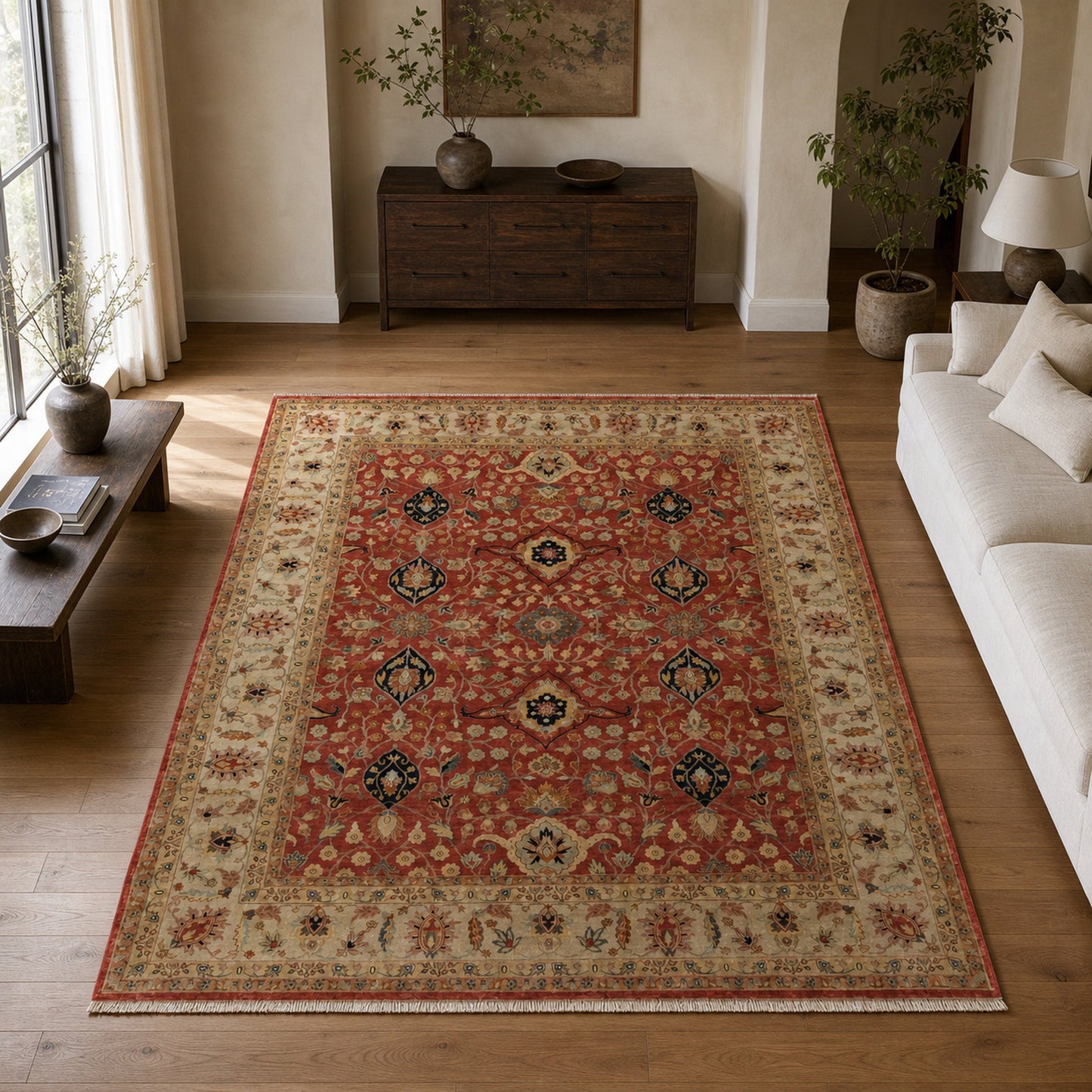 BAKSHAHE B1047 RED / IVORY