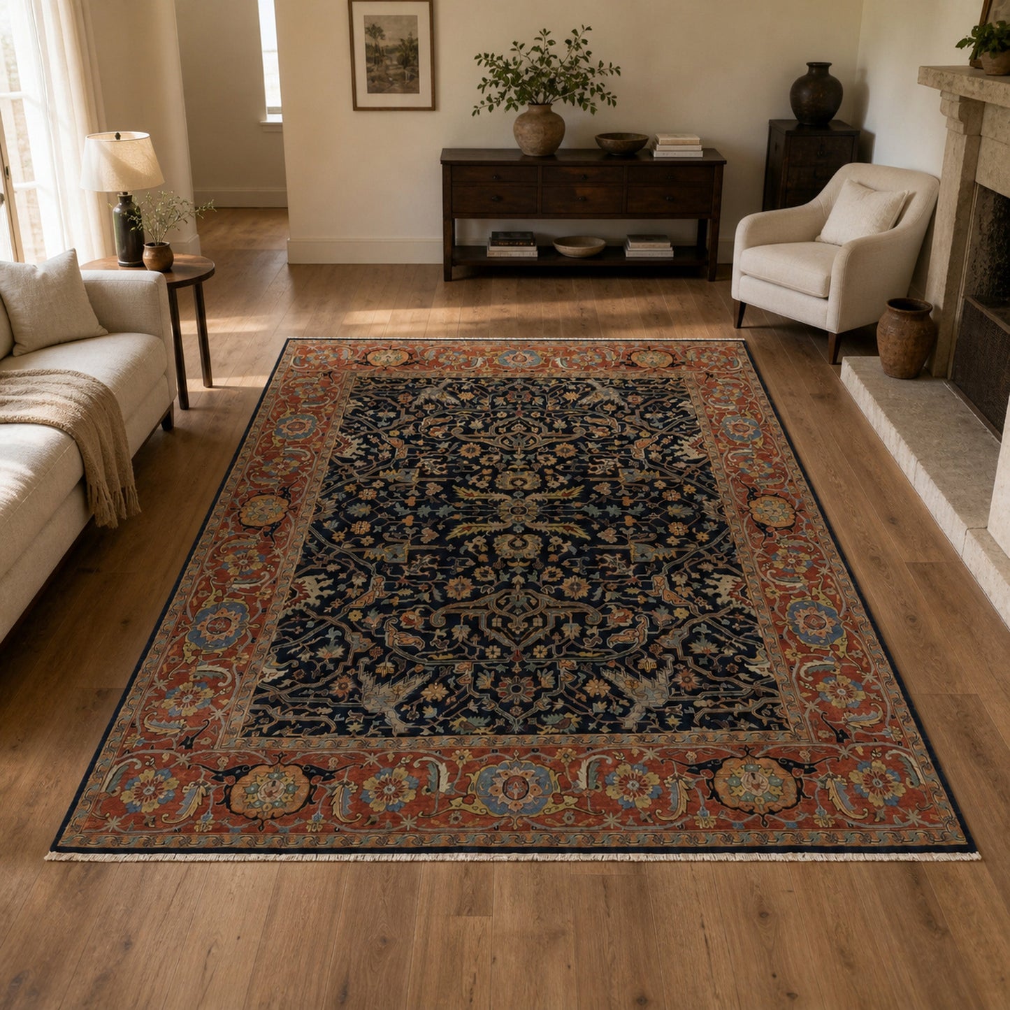 BAKSHAHE B1058 BLUE / RED