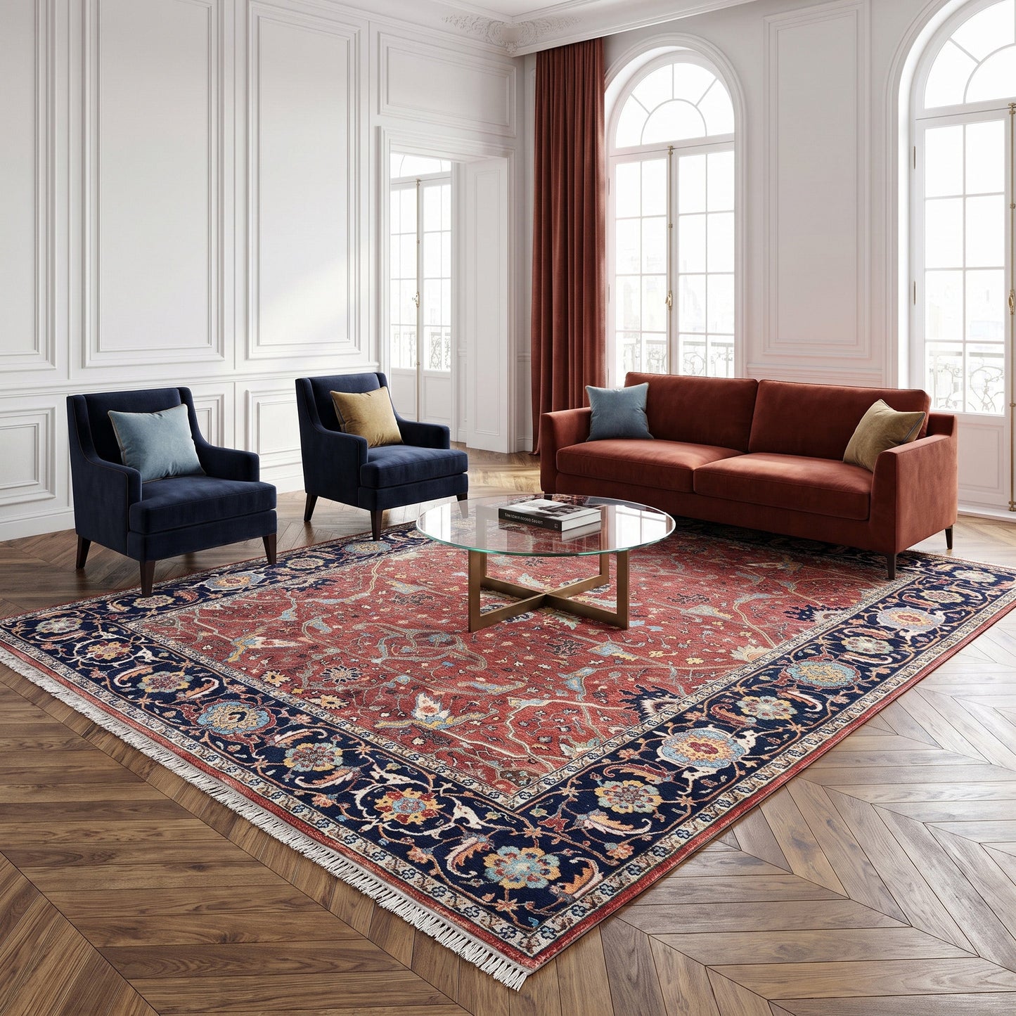 BAKSHAHE B1058 RED / BLUE