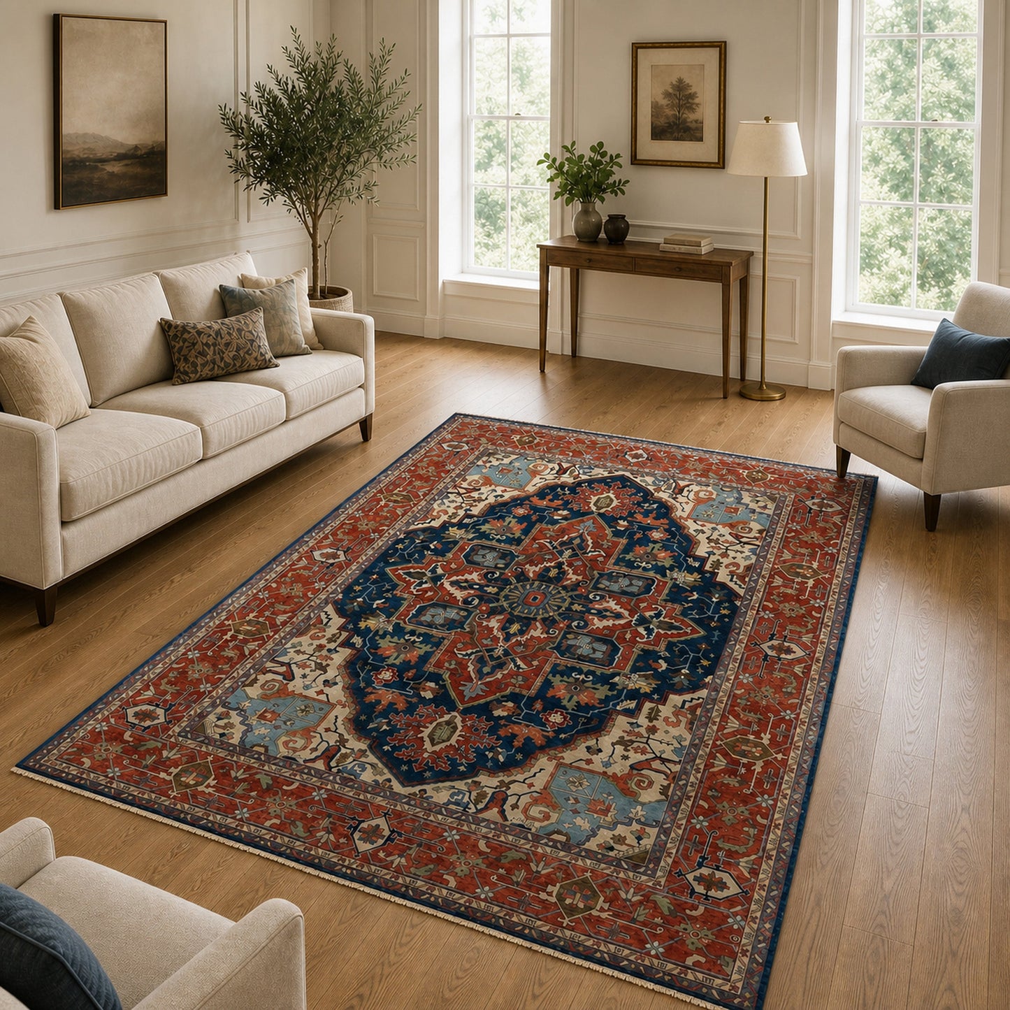 BAKSHAHE B1197 BLUE / RED