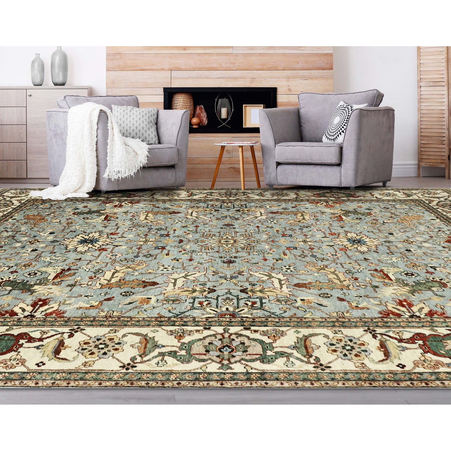 BAKSHAHESH B1205 LIGHT BLUE / IVORY