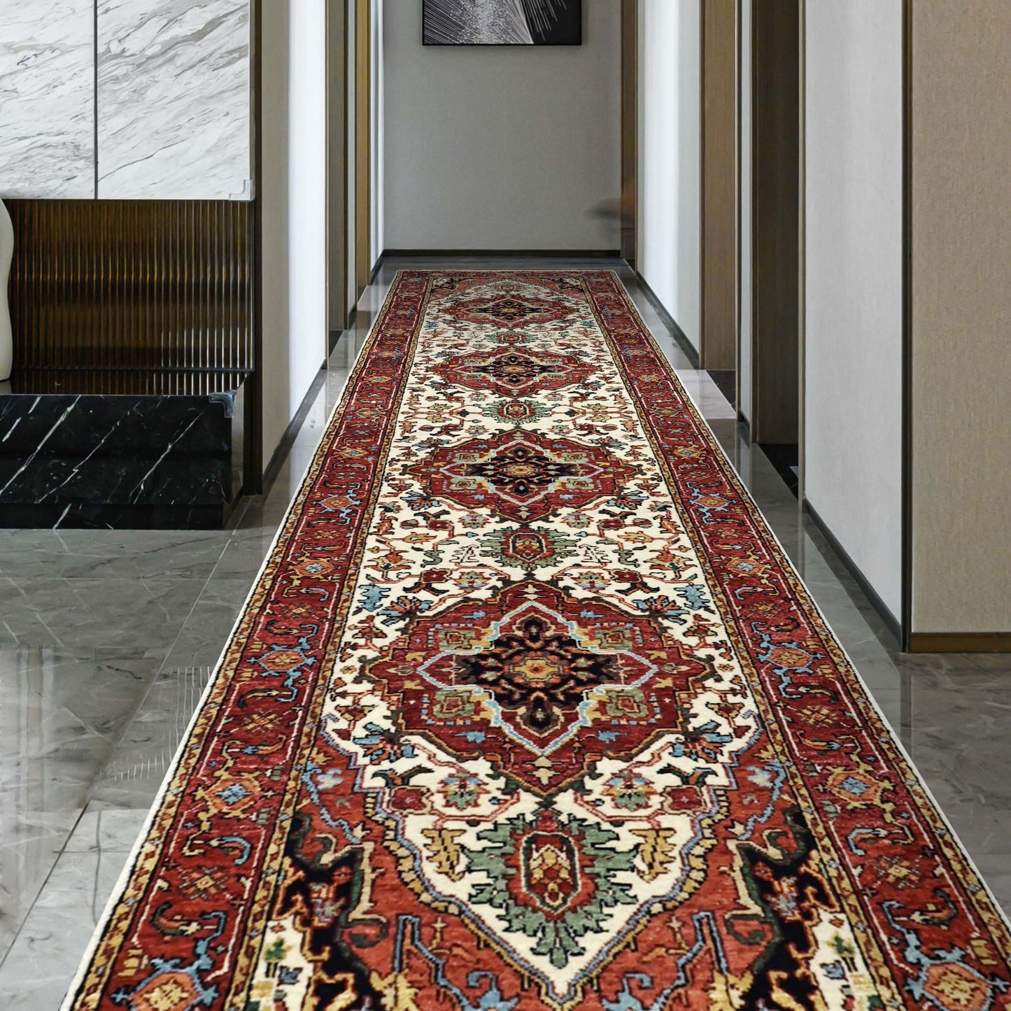 BAKSHAHESH B1208 IVORY / RED
