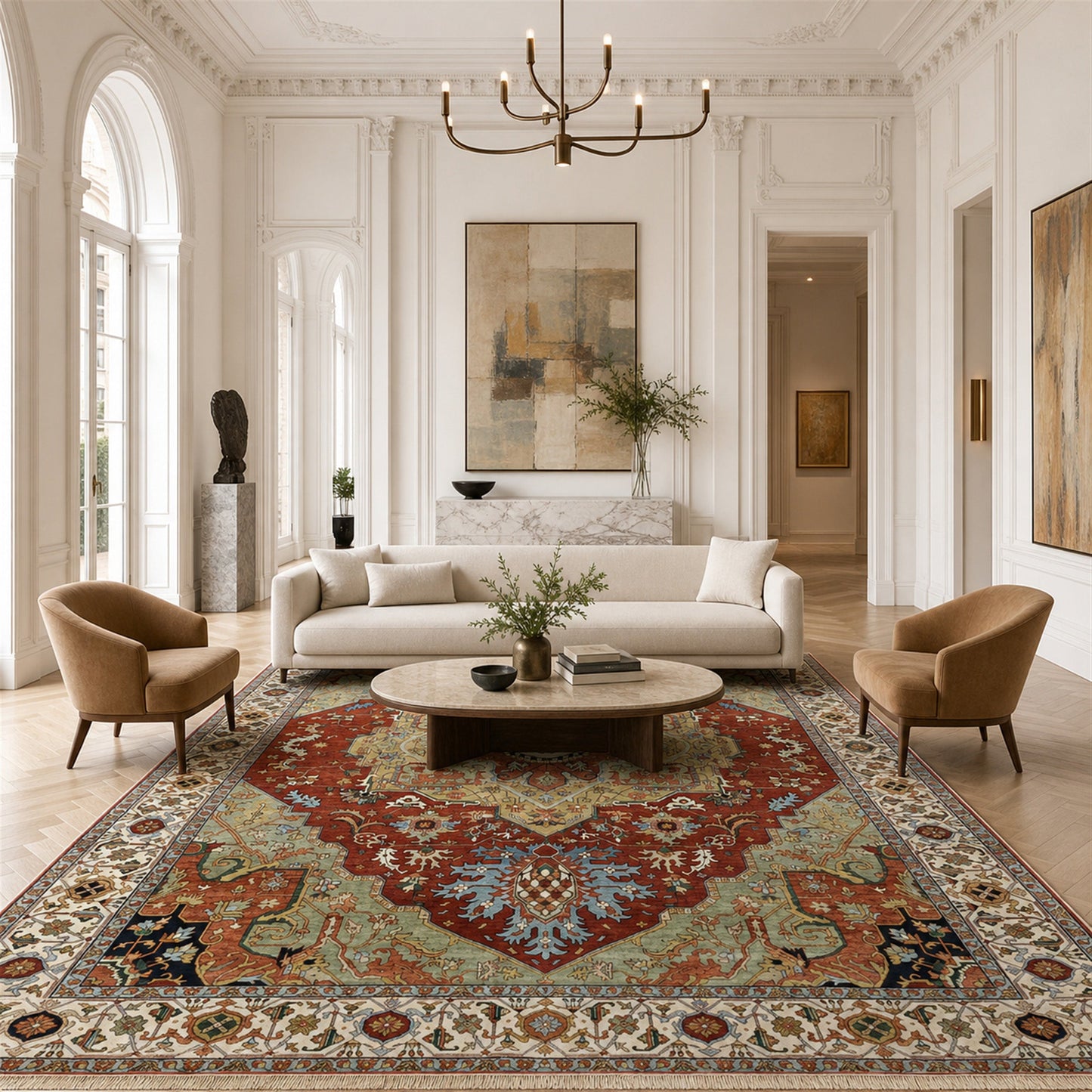 BAKSHAHE B1208 RED / IVORY