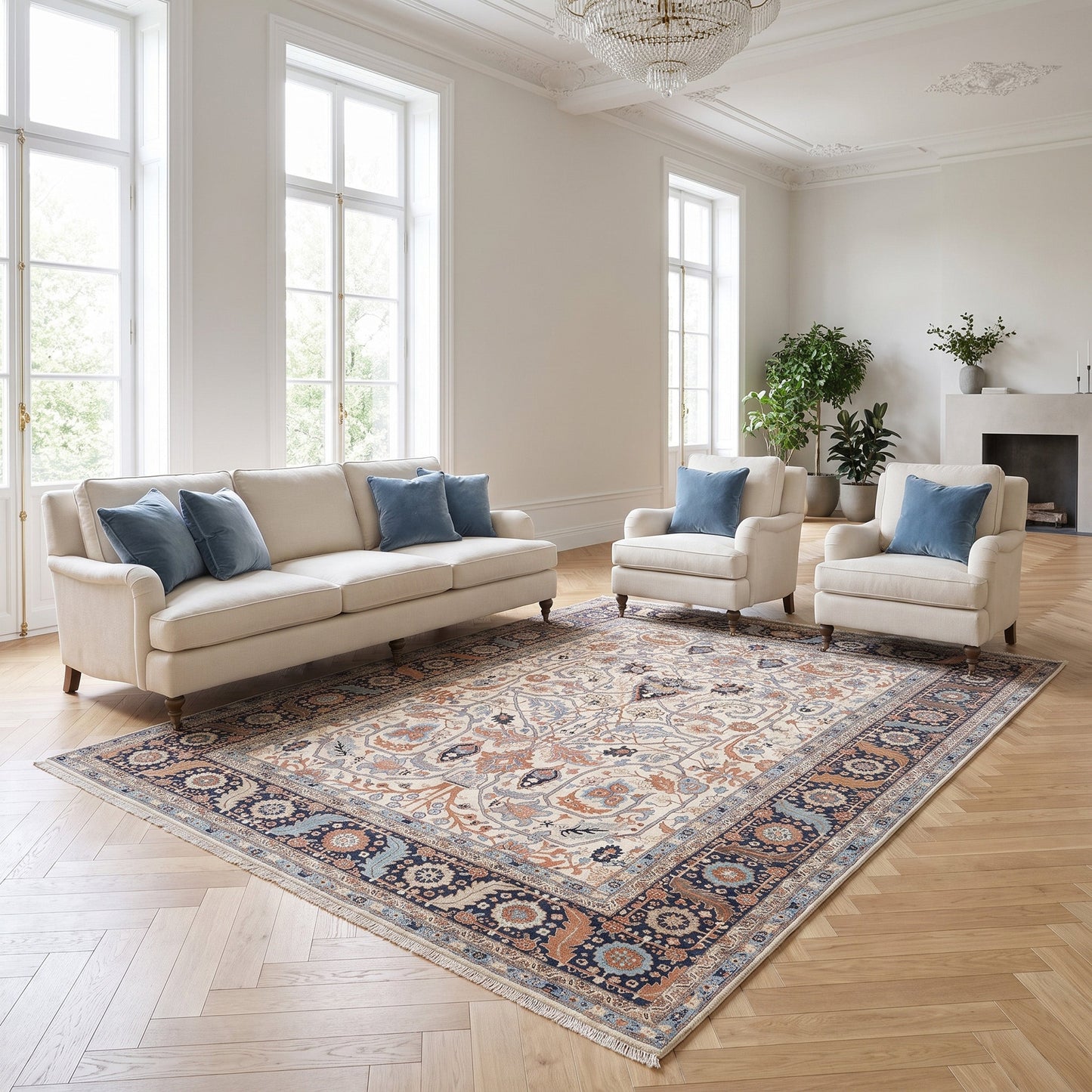 BAKSHAHE B1211 IVORY / BLUE