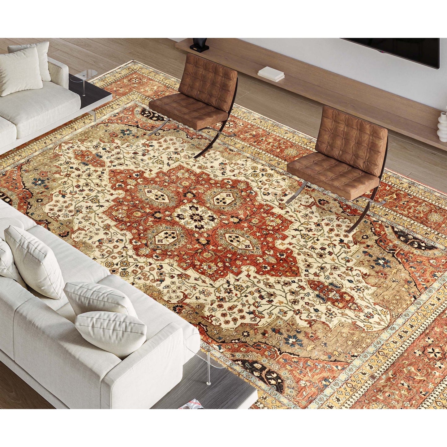 BAKSHAHESH B1235 IVORY / RUST