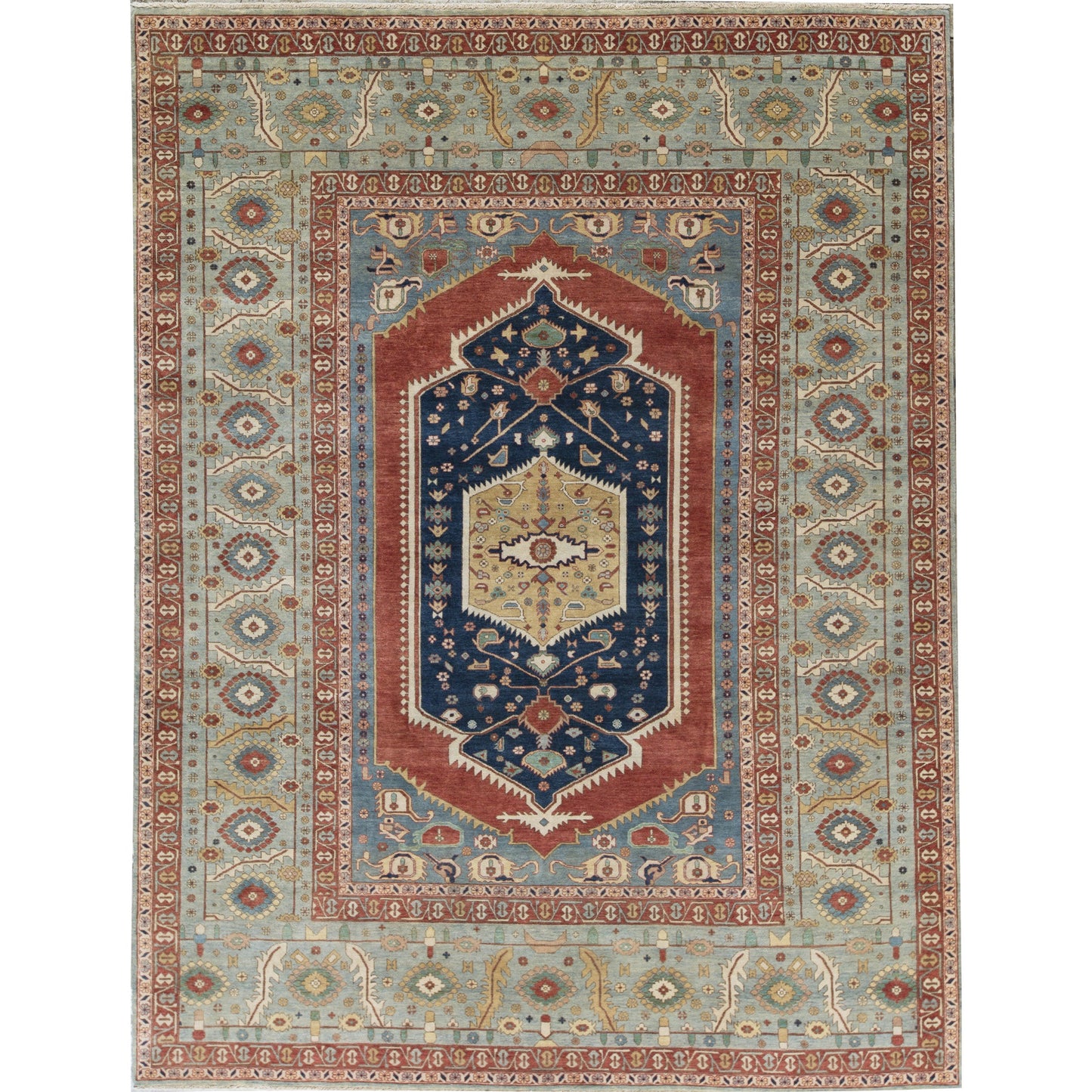 BAKSHAHE B1243 RUST / LIGHT BLUE