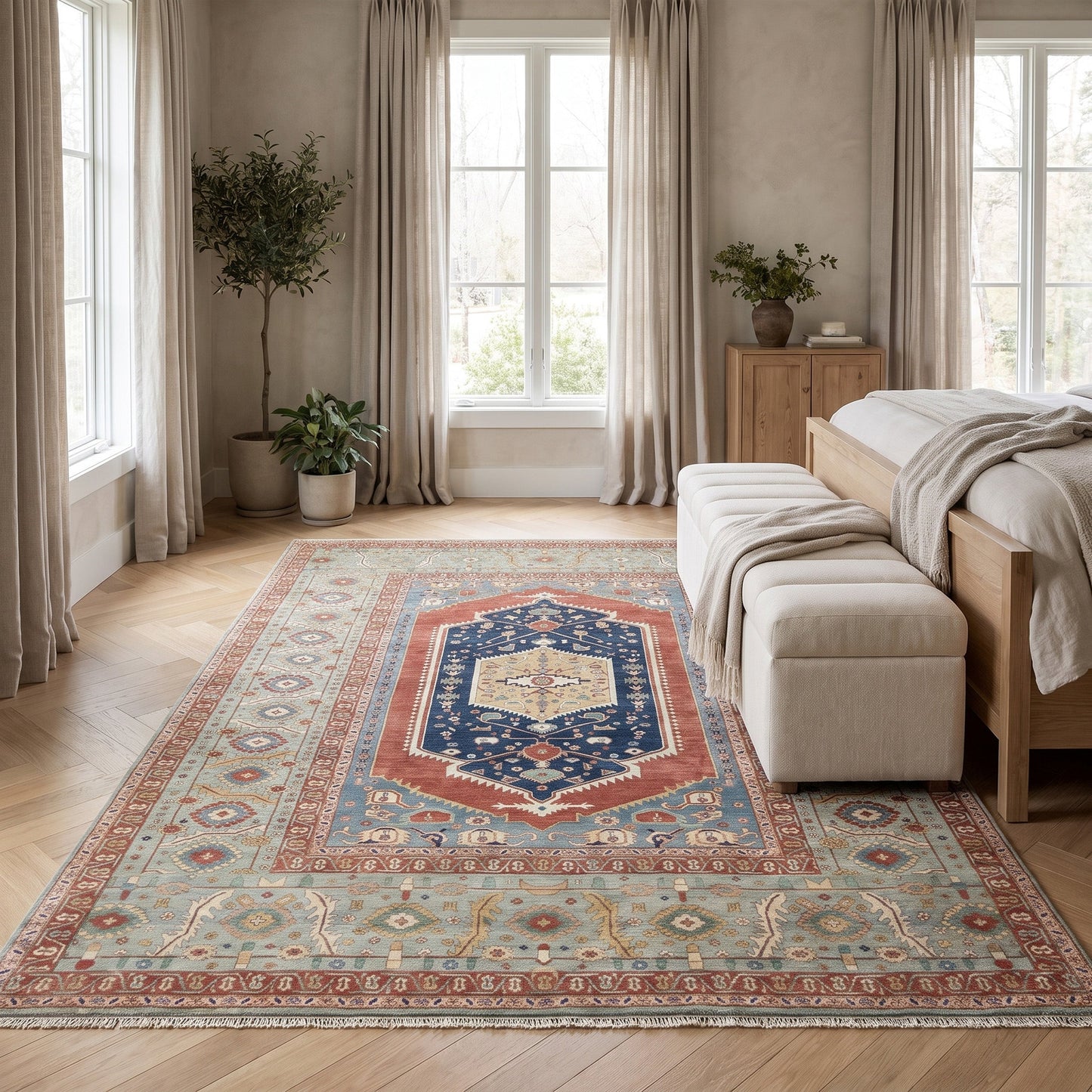 BAKSHAHE B1243 RUST / LIGHT BLUE