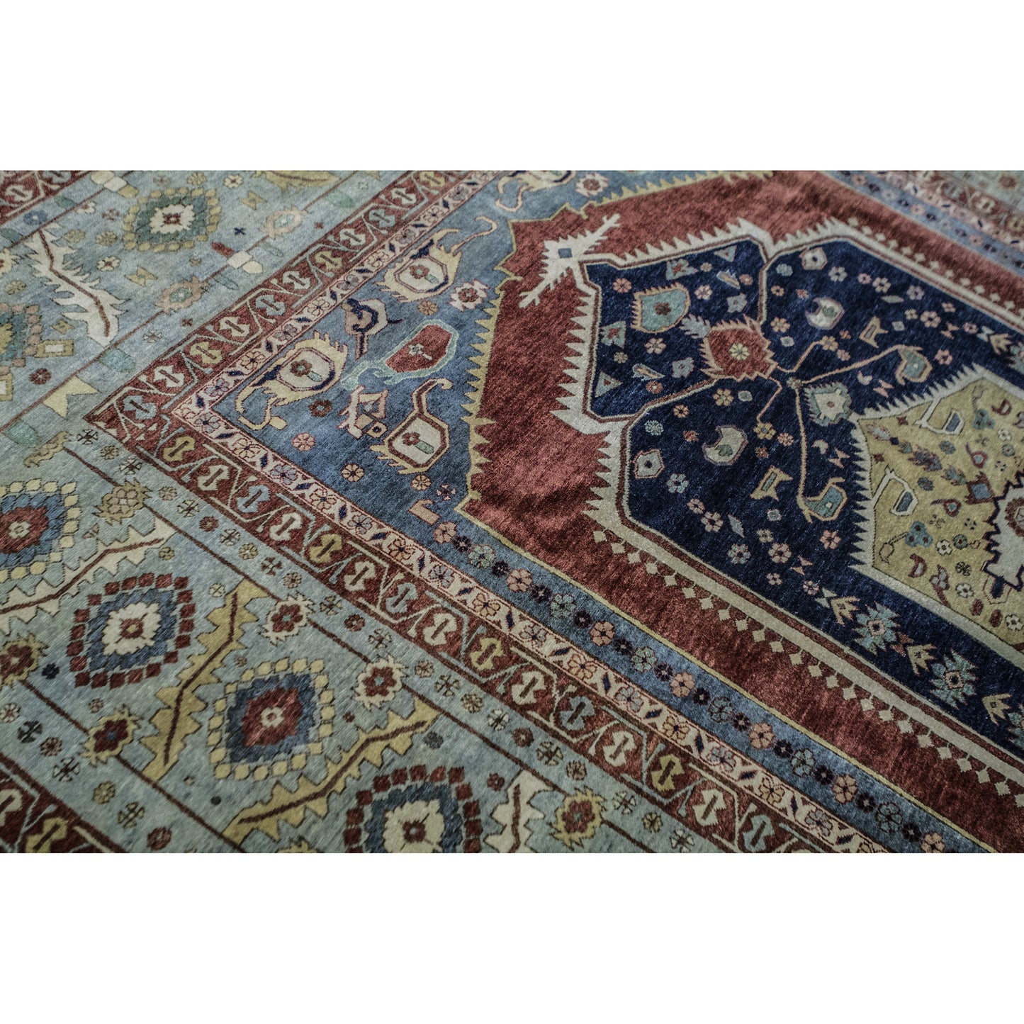 BAKSHAHE B1243 RUST / LIGHT BLUE