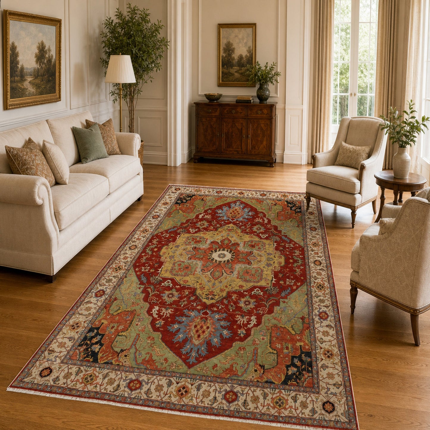 BAKSHAHE BK001 RED / IVORY