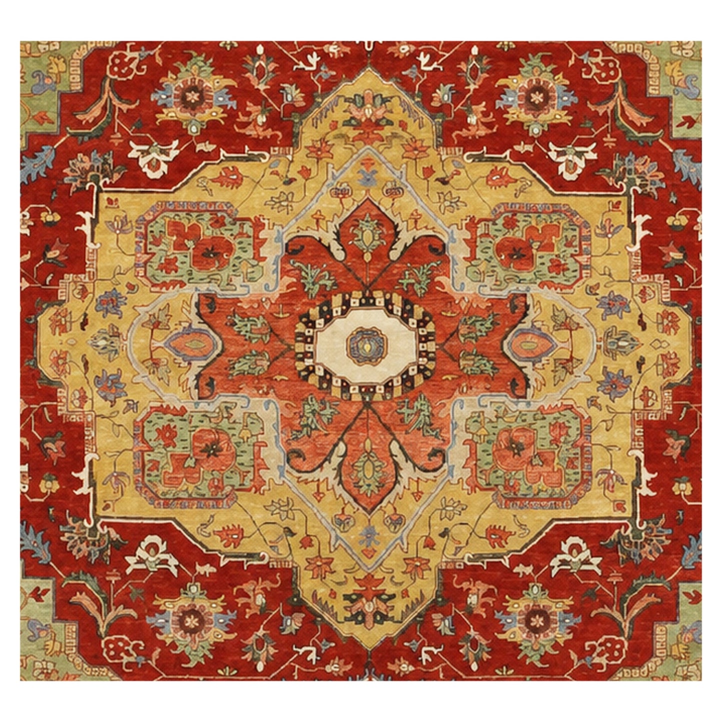 BAKSHAHE BK001 RED / IVORY