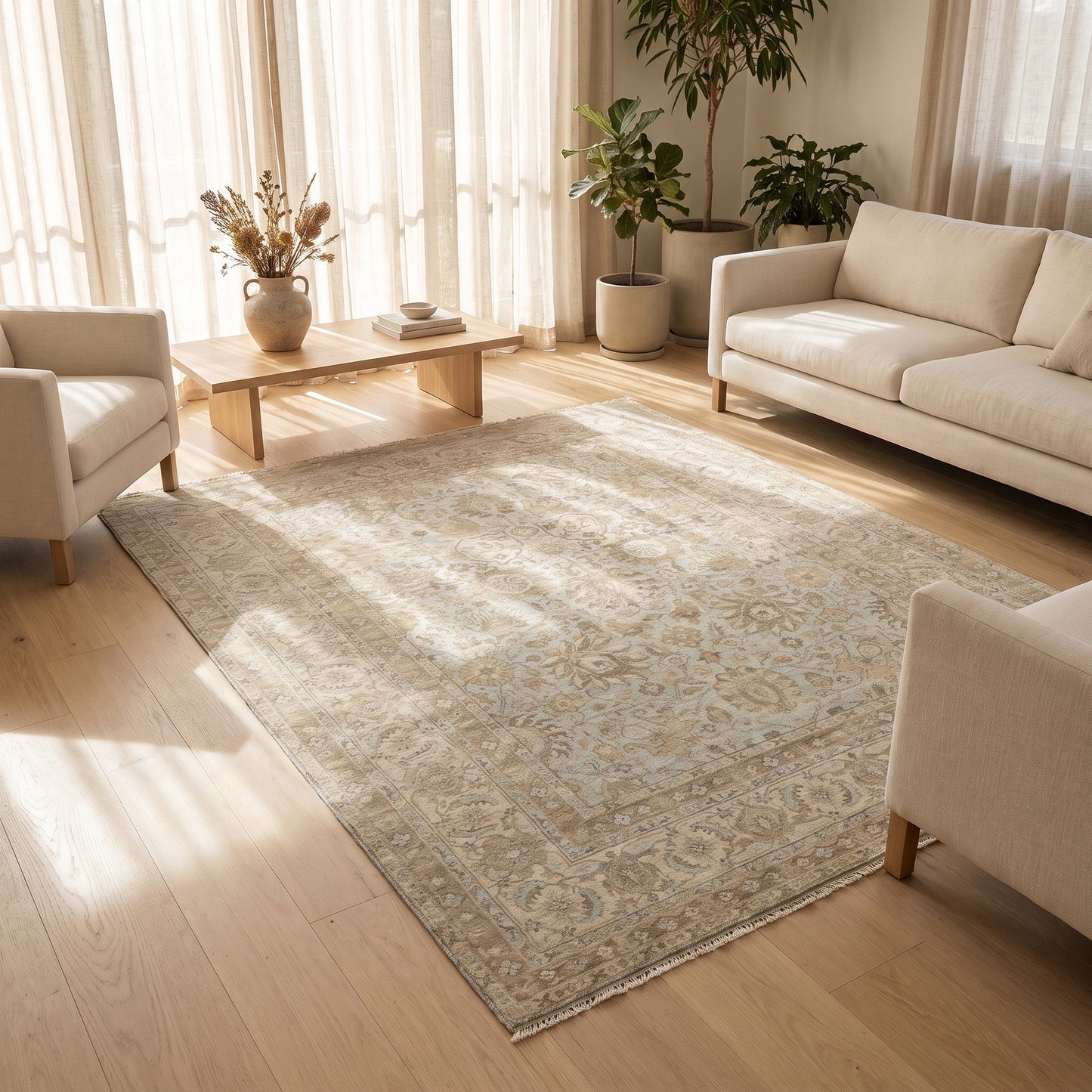 BAKSHAHE BK004 LIGHT BLUE / IVORY