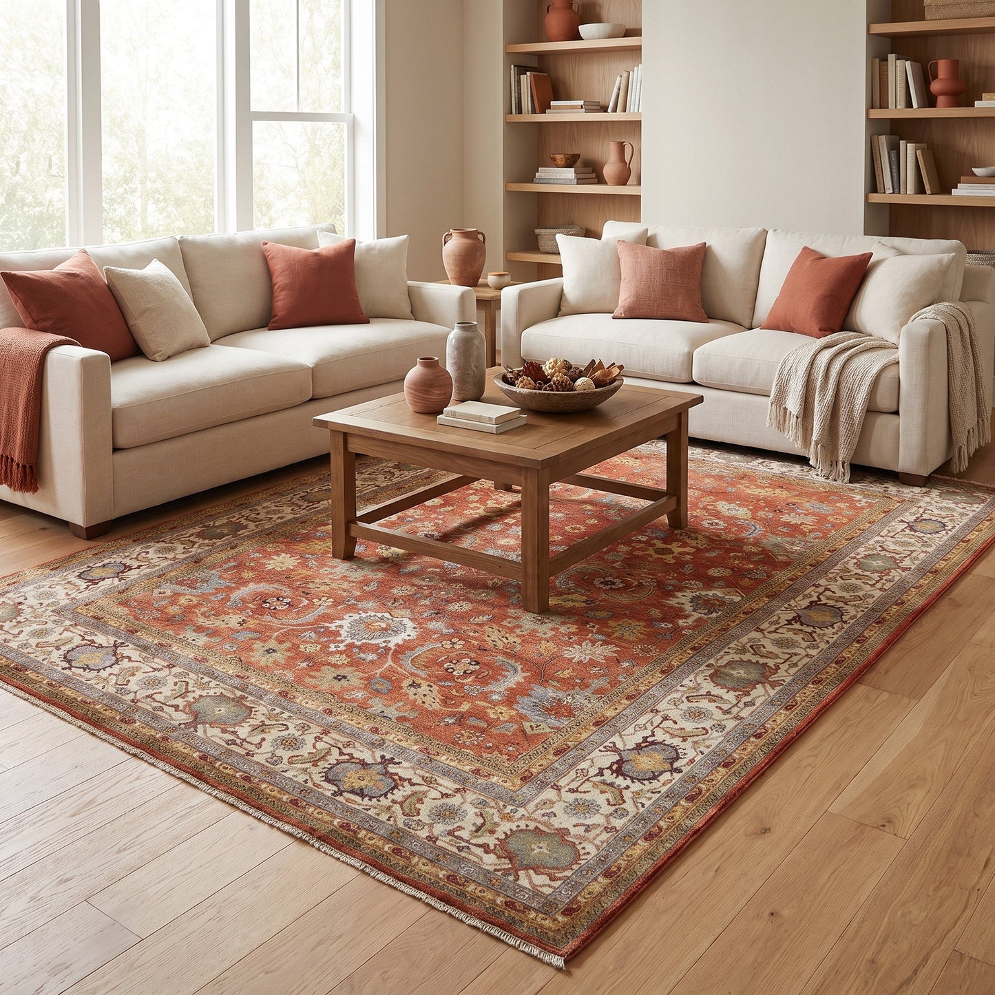 BAKSHAHE BK016 RED / IVORY