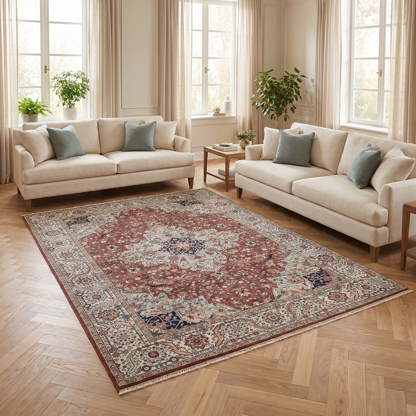 BAKSHAHE BK039 RED / IVORY