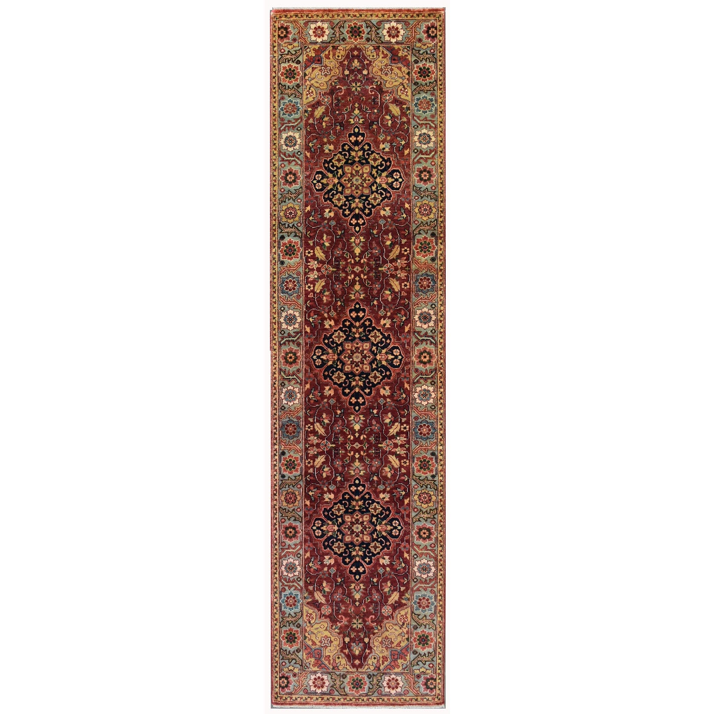 BAKSHAHESH BK039 RED / LIGHT GREEN