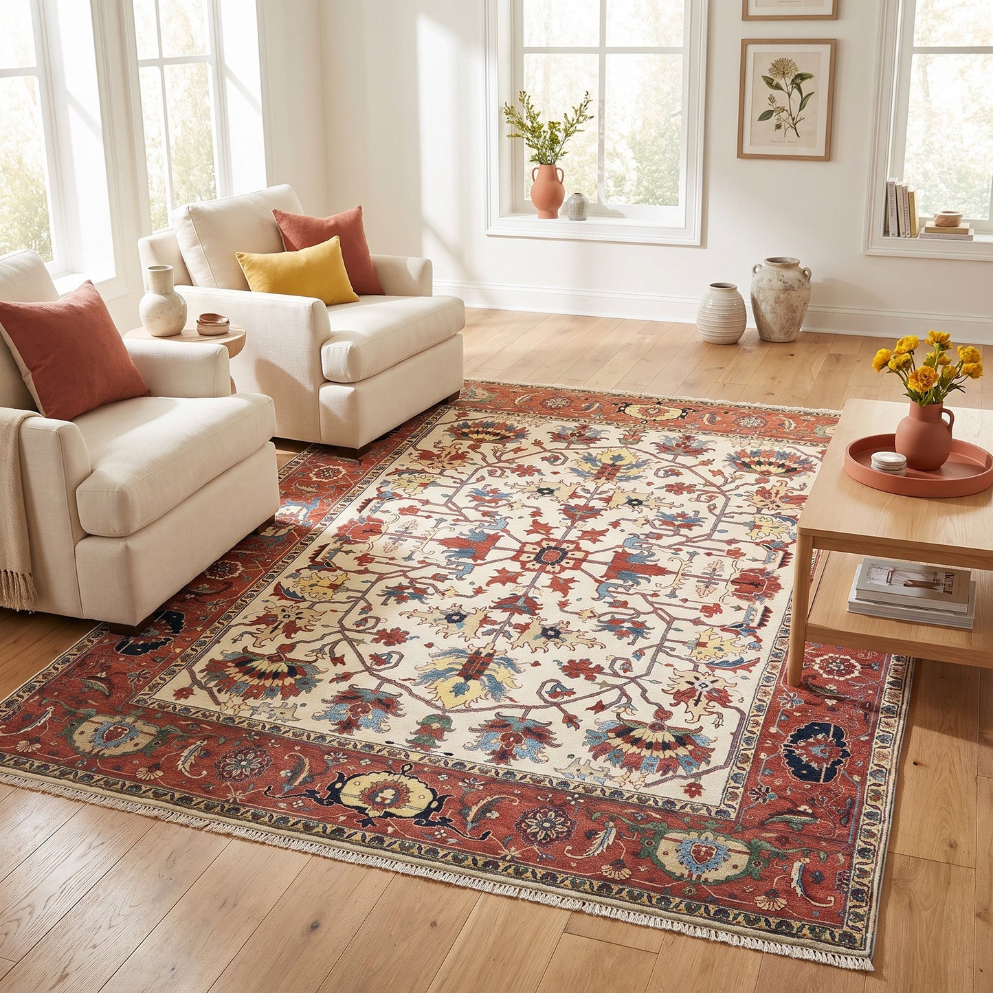 BAKSHAHE BK045 IVORY / RUST