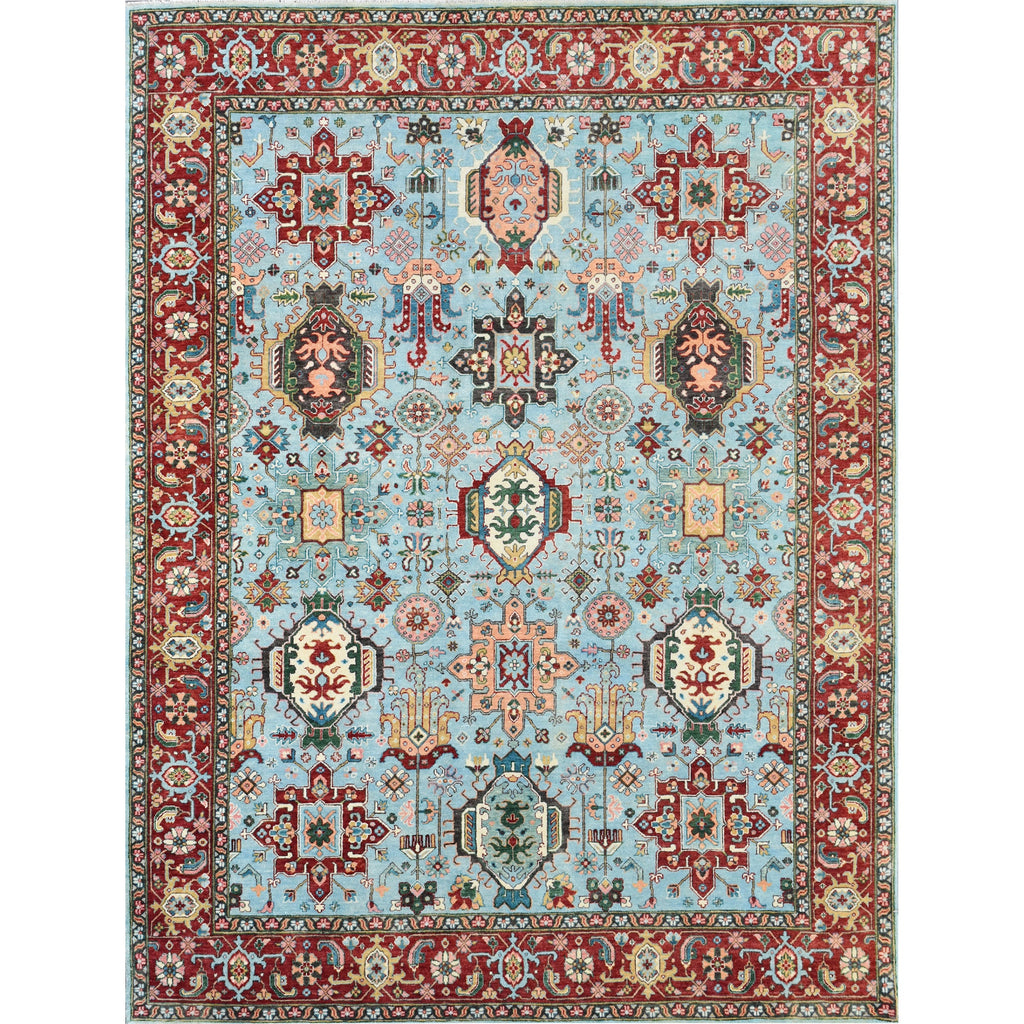 BAKSHAHESH BK056 LIGHT BLUE / RUST
