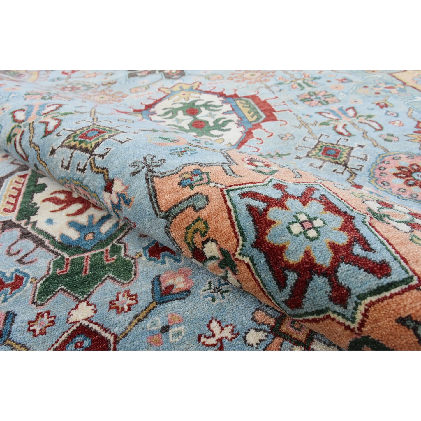BAKSHAHESH BK056 LIGHT BLUE / RUST