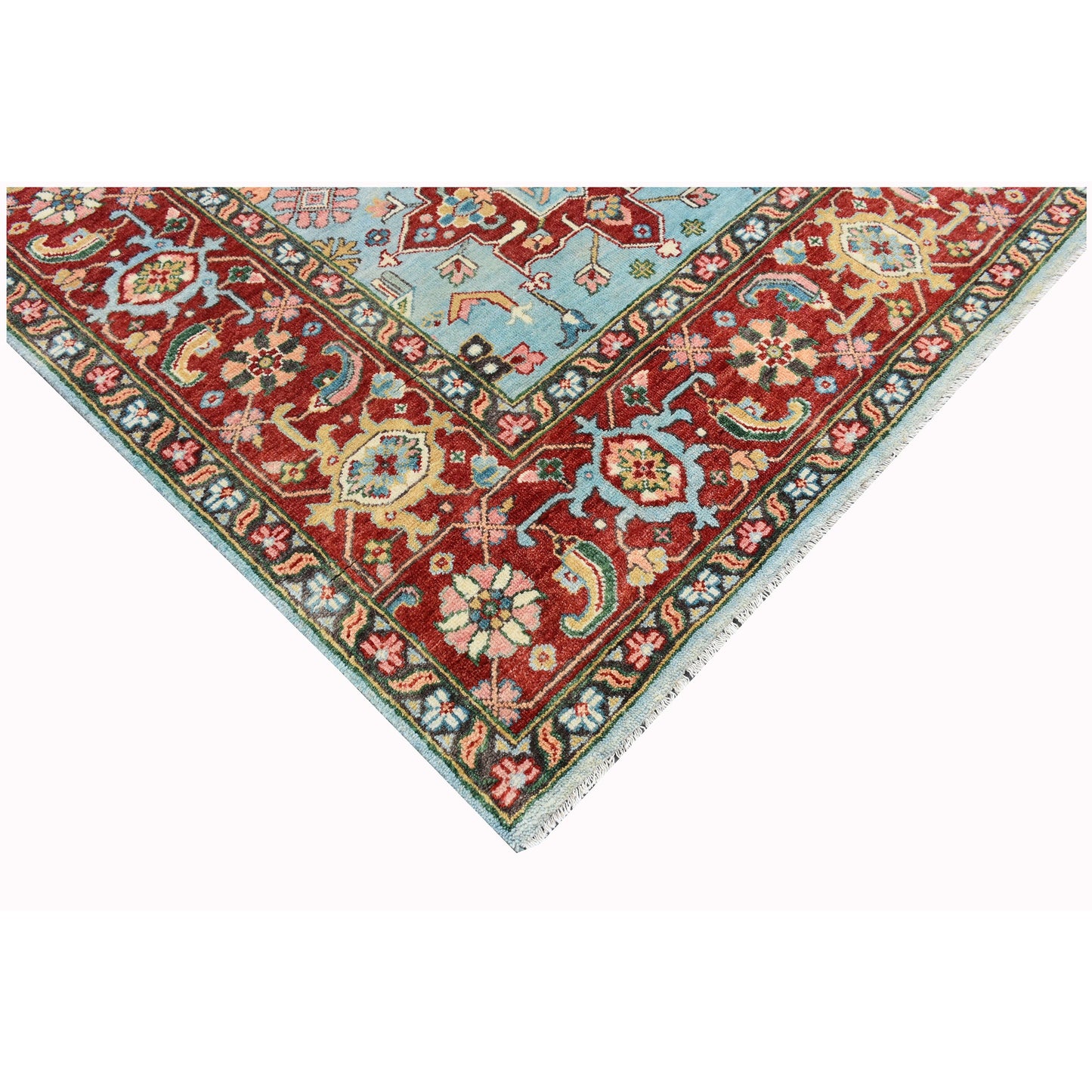 BAKSHAHESH BK056 LIGHT BLUE / RUST
