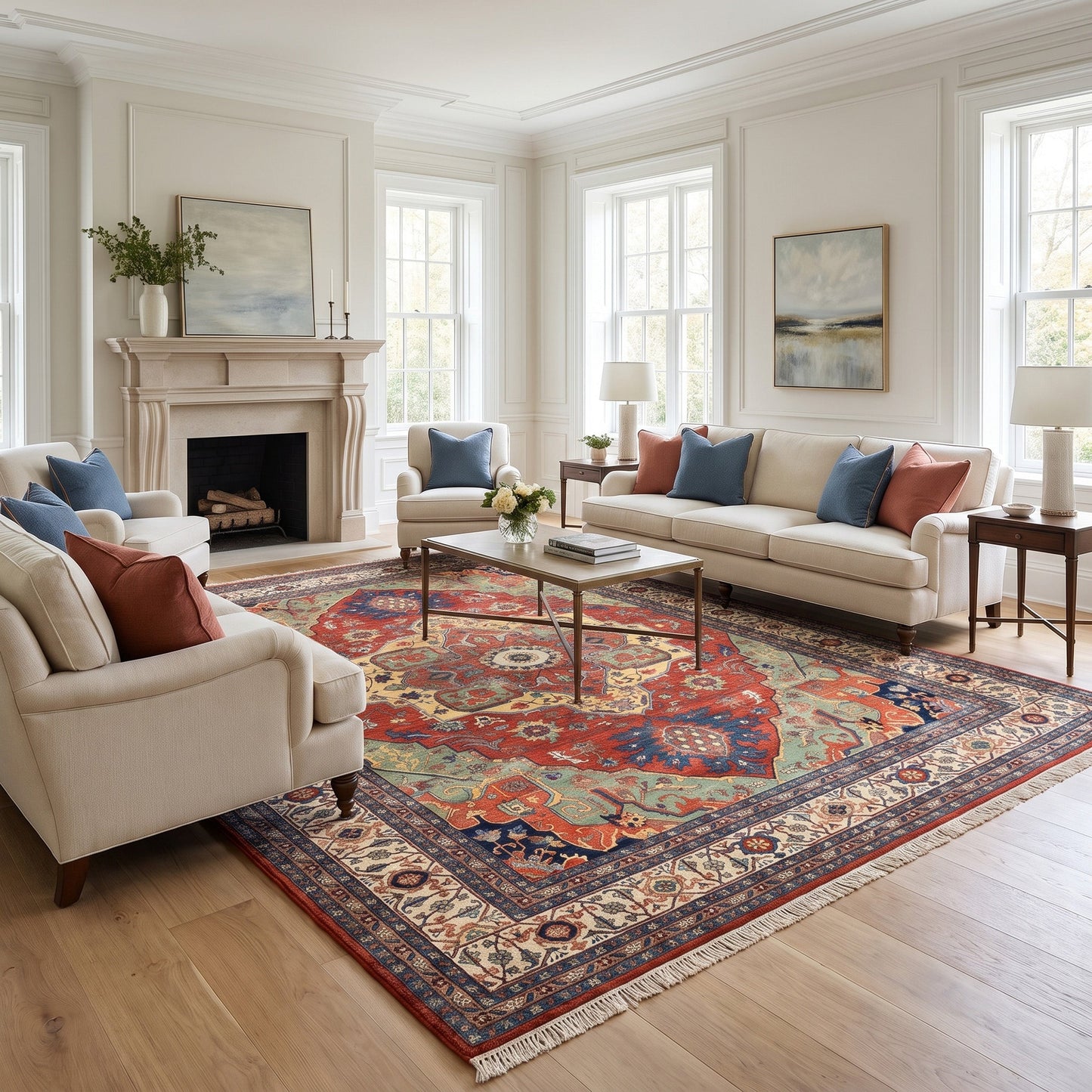BAKSHAHE HE619 RUST / BEIGE