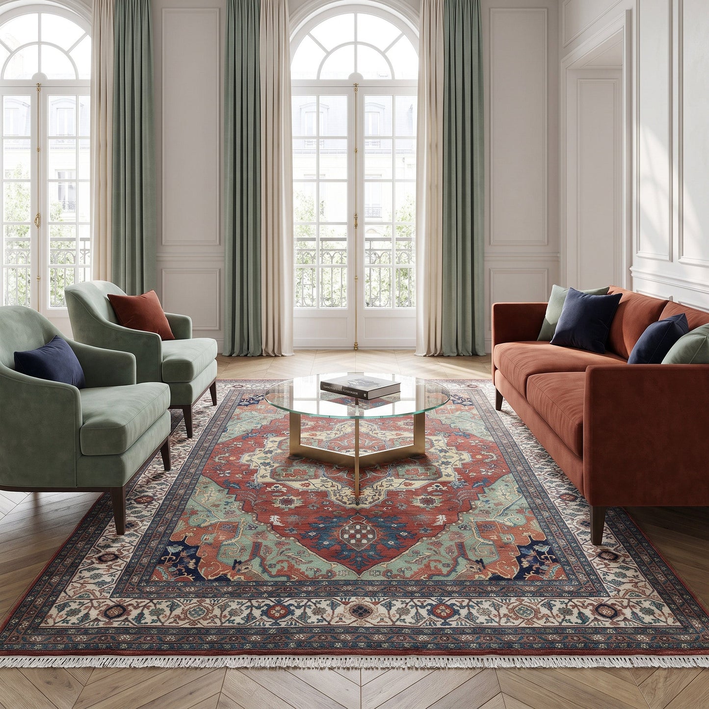 BAKSHAHE KC619 RUST / BEIGE